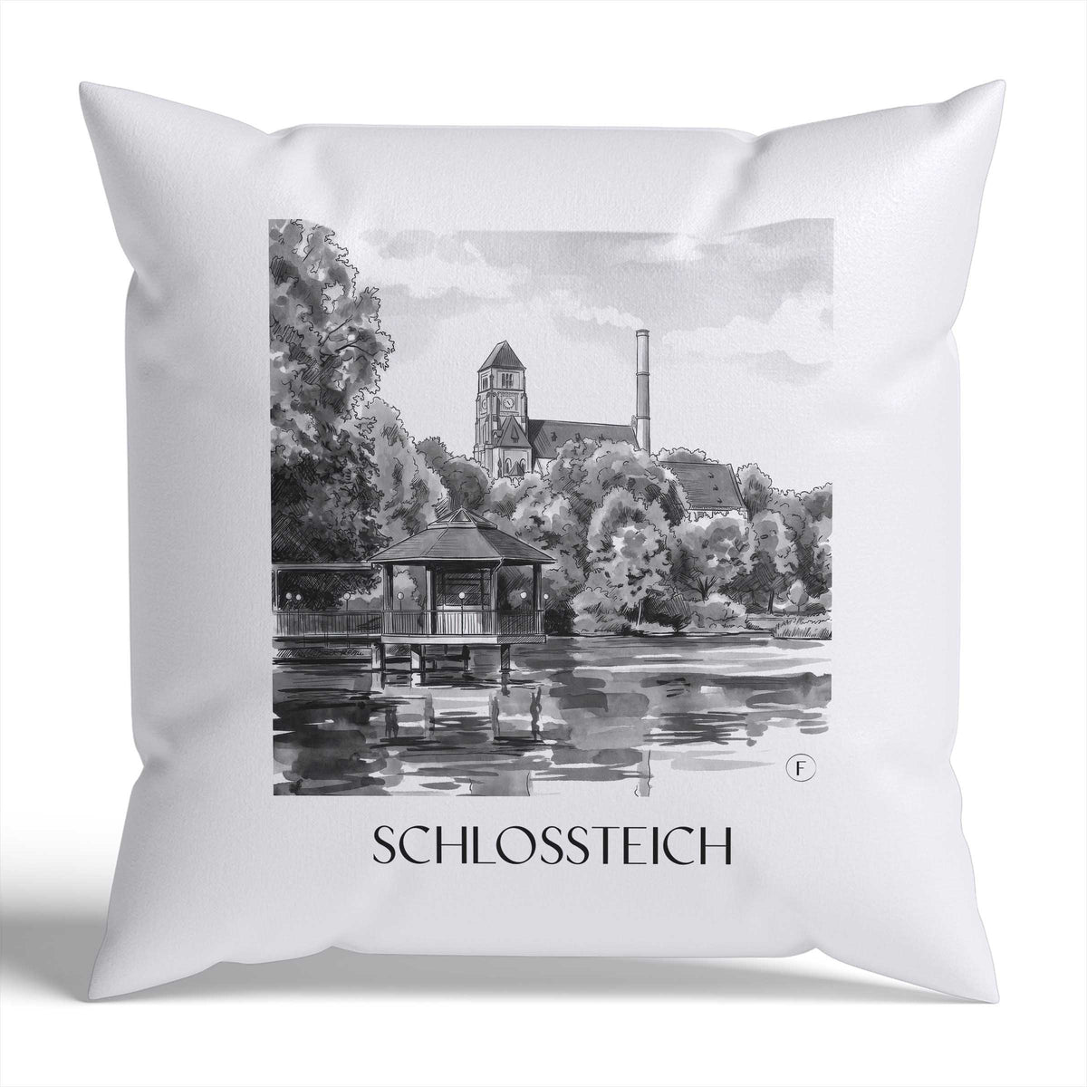 schlossteich-chemnitz-deutschland-kissenbezug-aquarell-schwarz-weiss