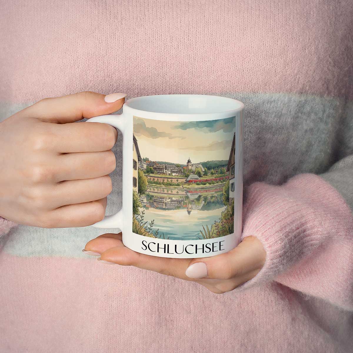 schluchsee-schwarzwald-deutschland-kaffeebecher-aquarell