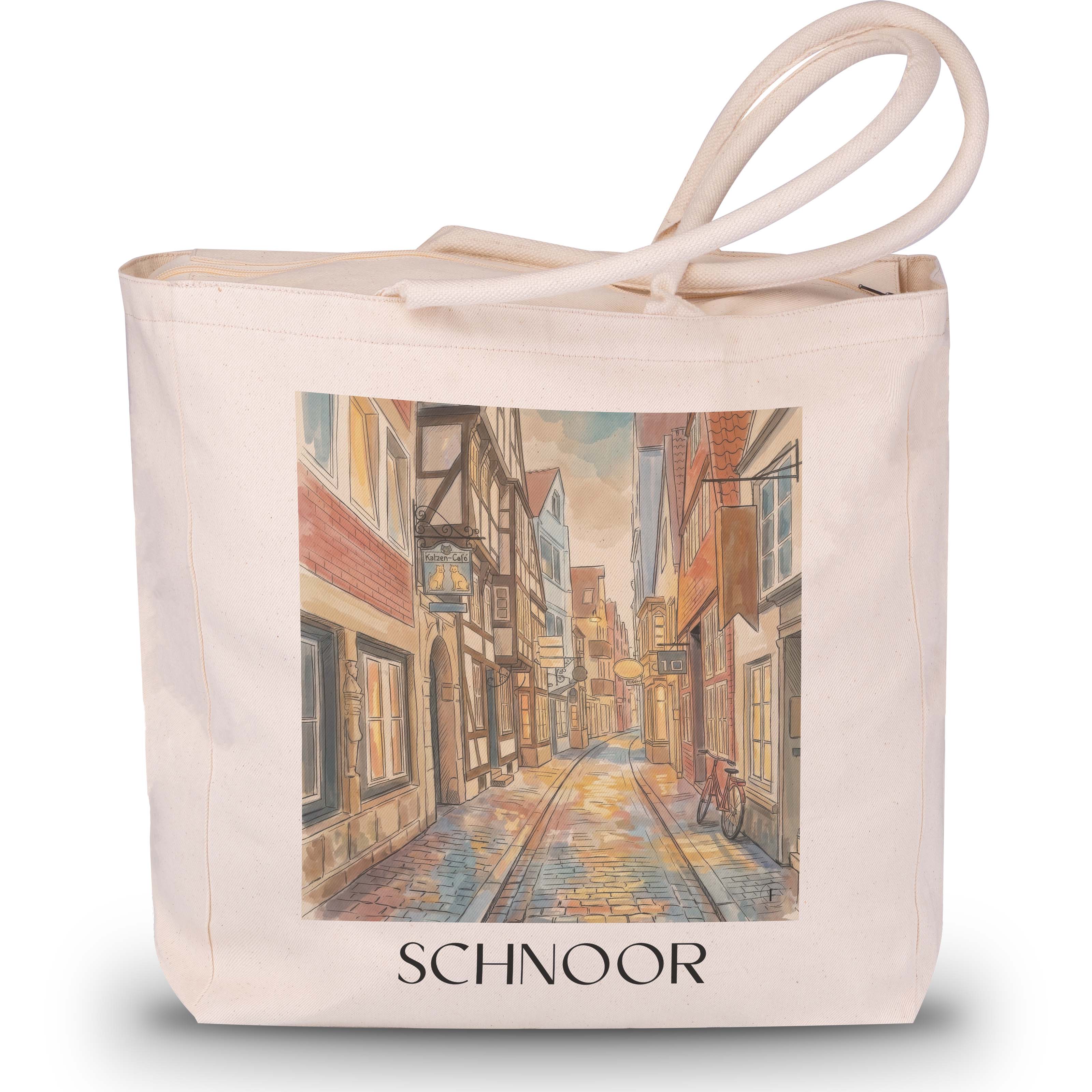 schnoor-bremen-deutschland-einkaufstasche-aquarell