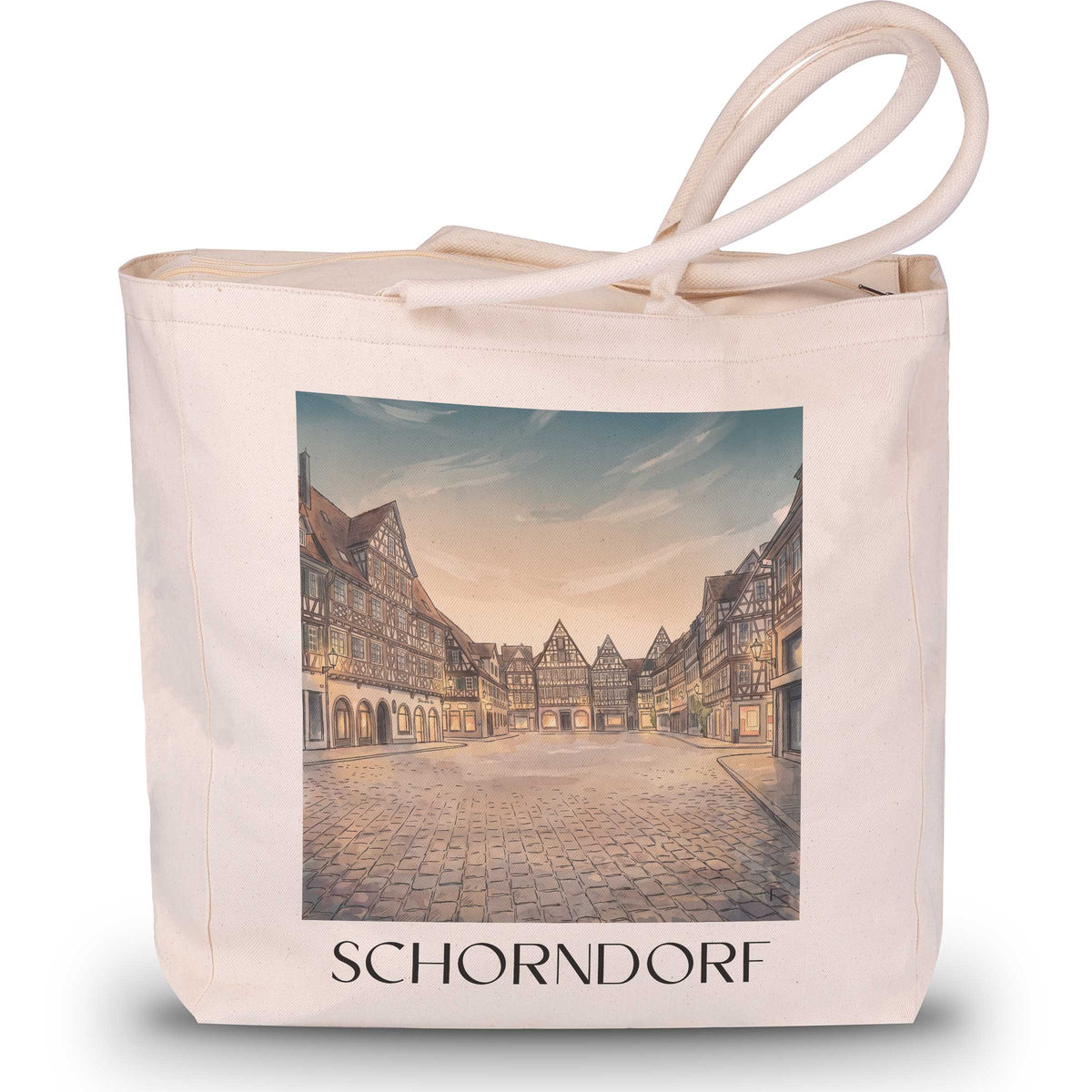 Schorndorf Shopping Tasche - Remstal - Deutschland Tote Bag - Einkaufstasche im Aquarell Stil - favplace