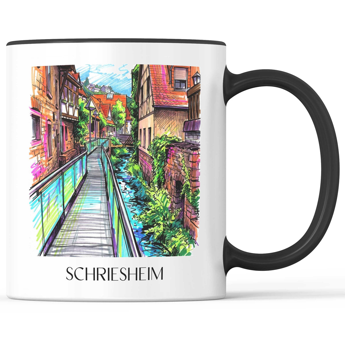 Schriesheim Kaffeebecher - Odenwald - Deutschland Becher - Kaffeetasse im Tag Graffiti Stil - favplace