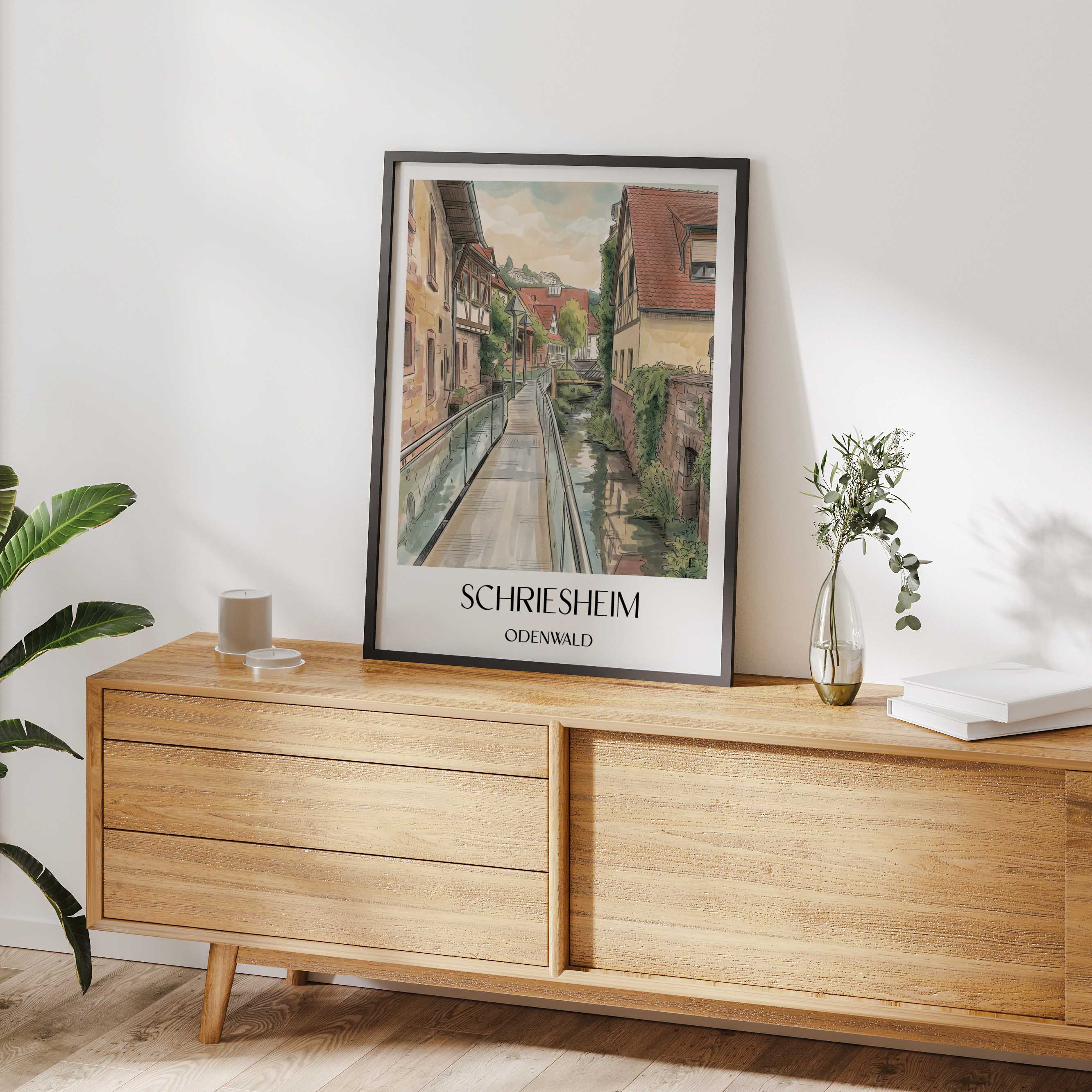 schriesheim-odenwald-deutschland-poster-aquarell