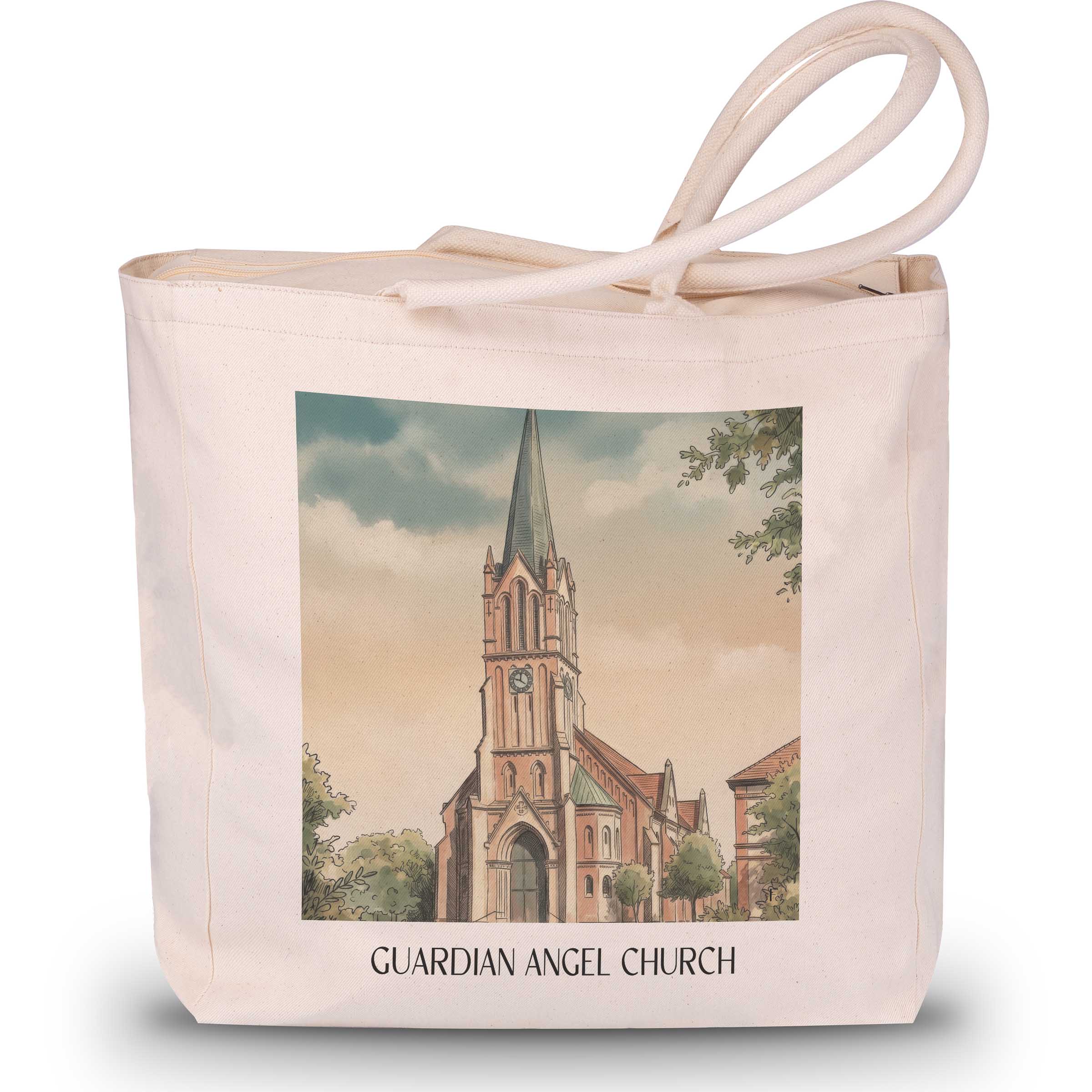 Schutzengelkirche Shopping Tasche - Brühl - Deutschland Tote Bag - Einkaufstasche im Aquarell Stil - favplace