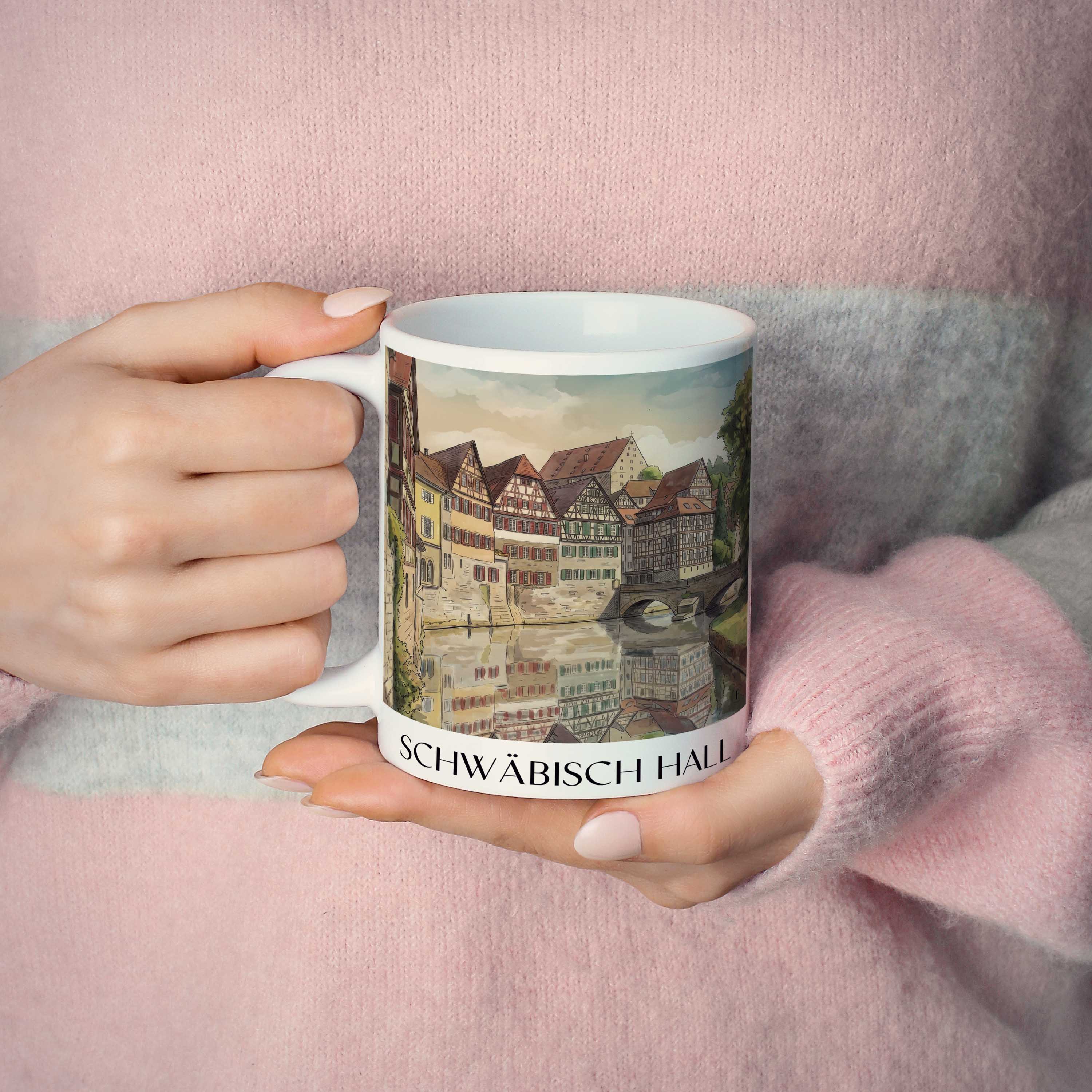 schwäbisch-hall-deutschland-kaffeebecher-aquarell