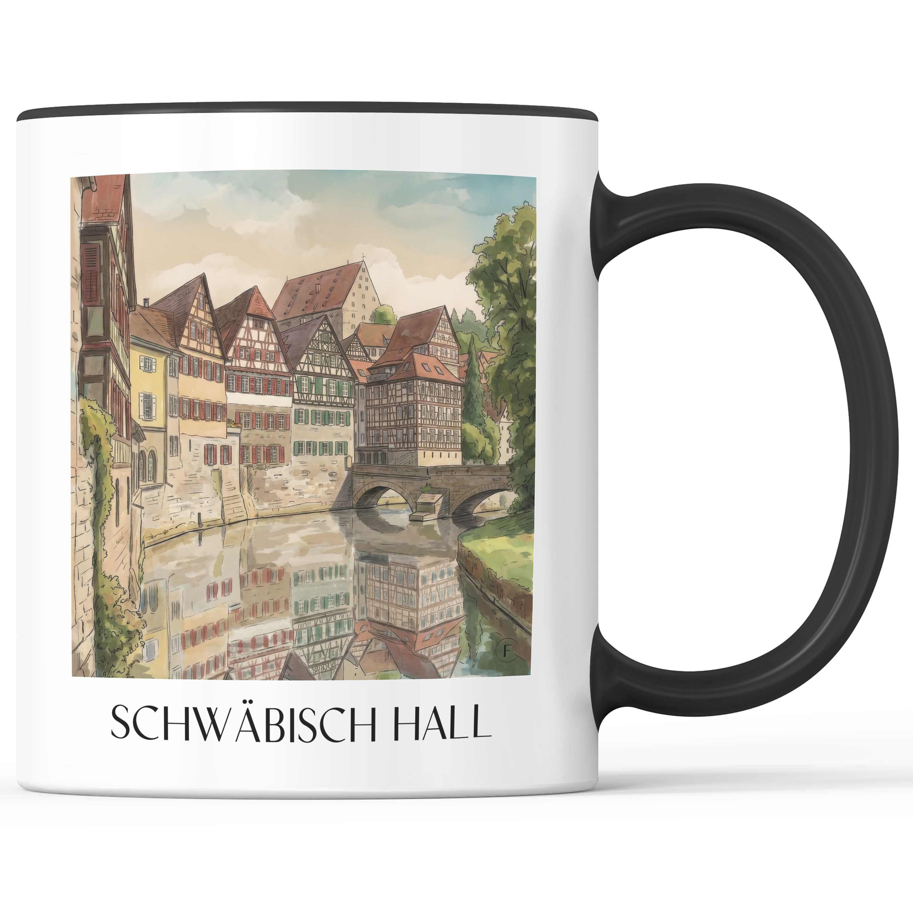 Schwäbisch Hall - Deutschland Becher - Kaffeetasse im Aquarell Stil - favplace