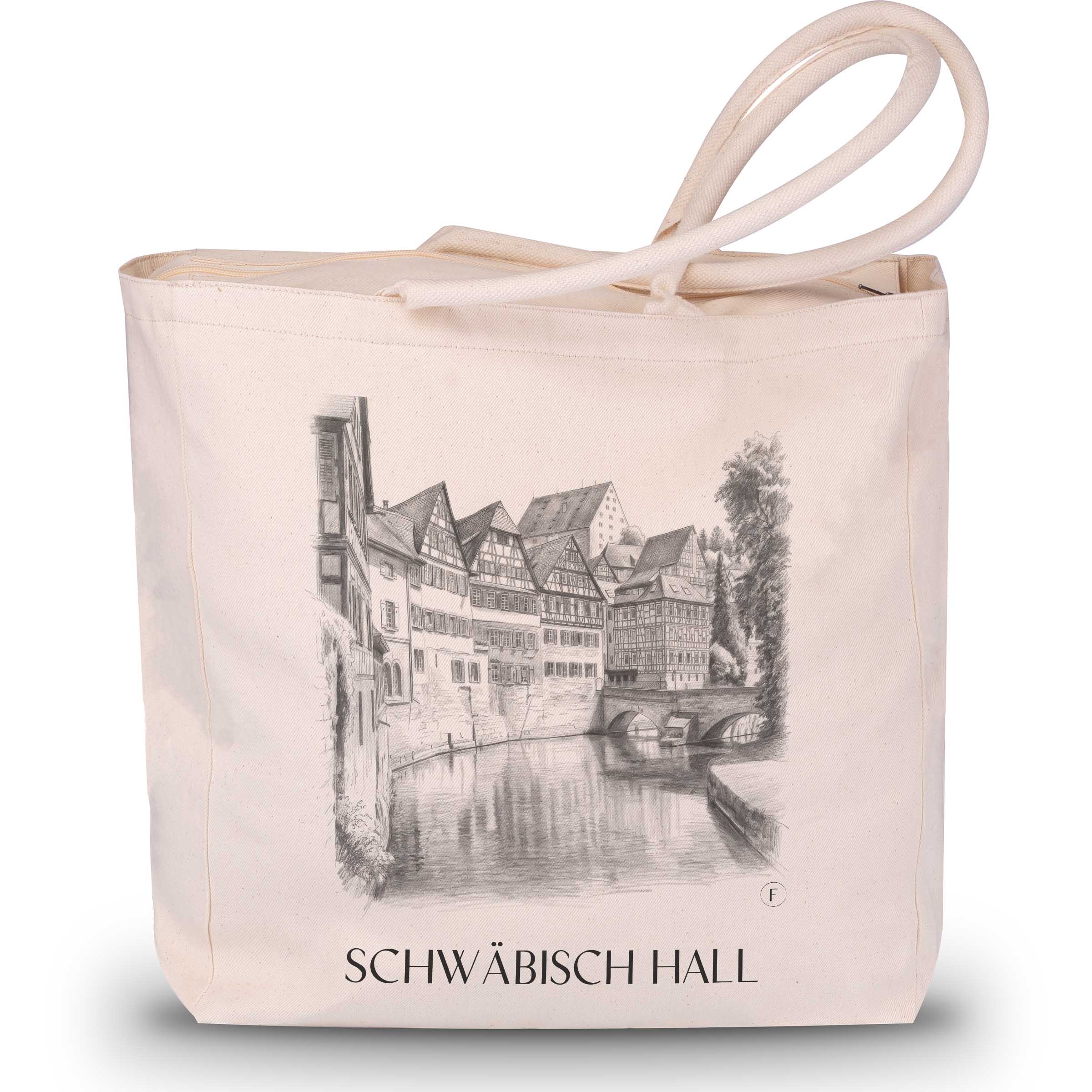 Schwäbisch Hall - Deutschland Tote Bag - Einkaufstasche im Zeichnung Stil