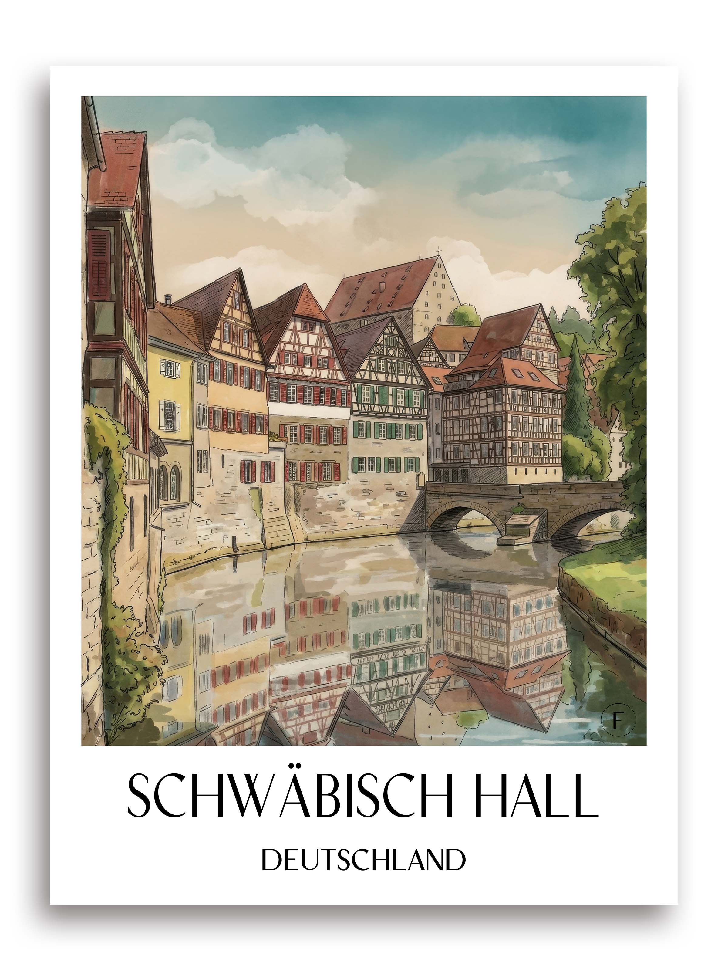 schwäbisch-hall-deutschland-poster-aquarell