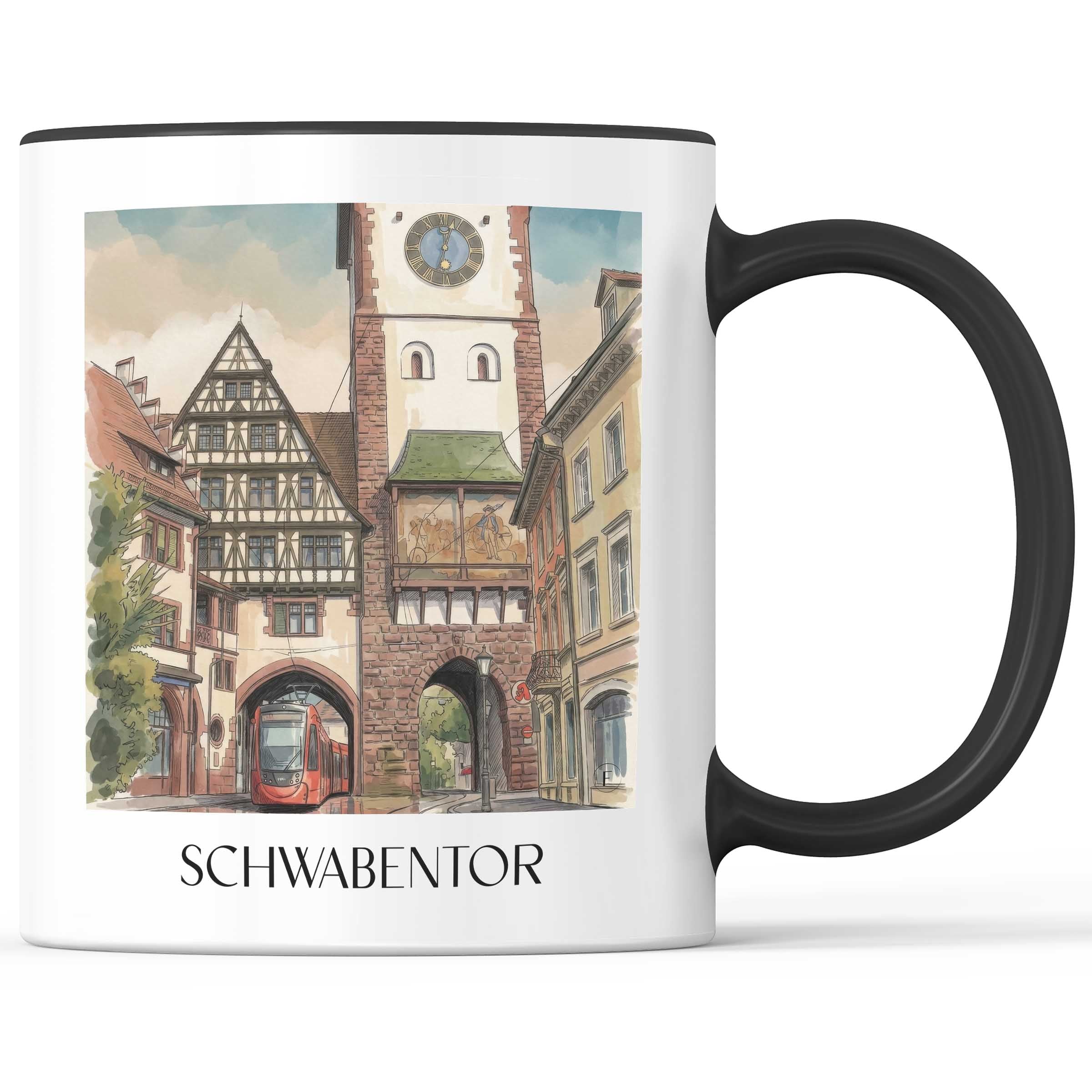 Schwabentor Kaffeebecher - Freiburg - Deutschland Becher - Kaffeetasse im Aquarell Stil - favplace