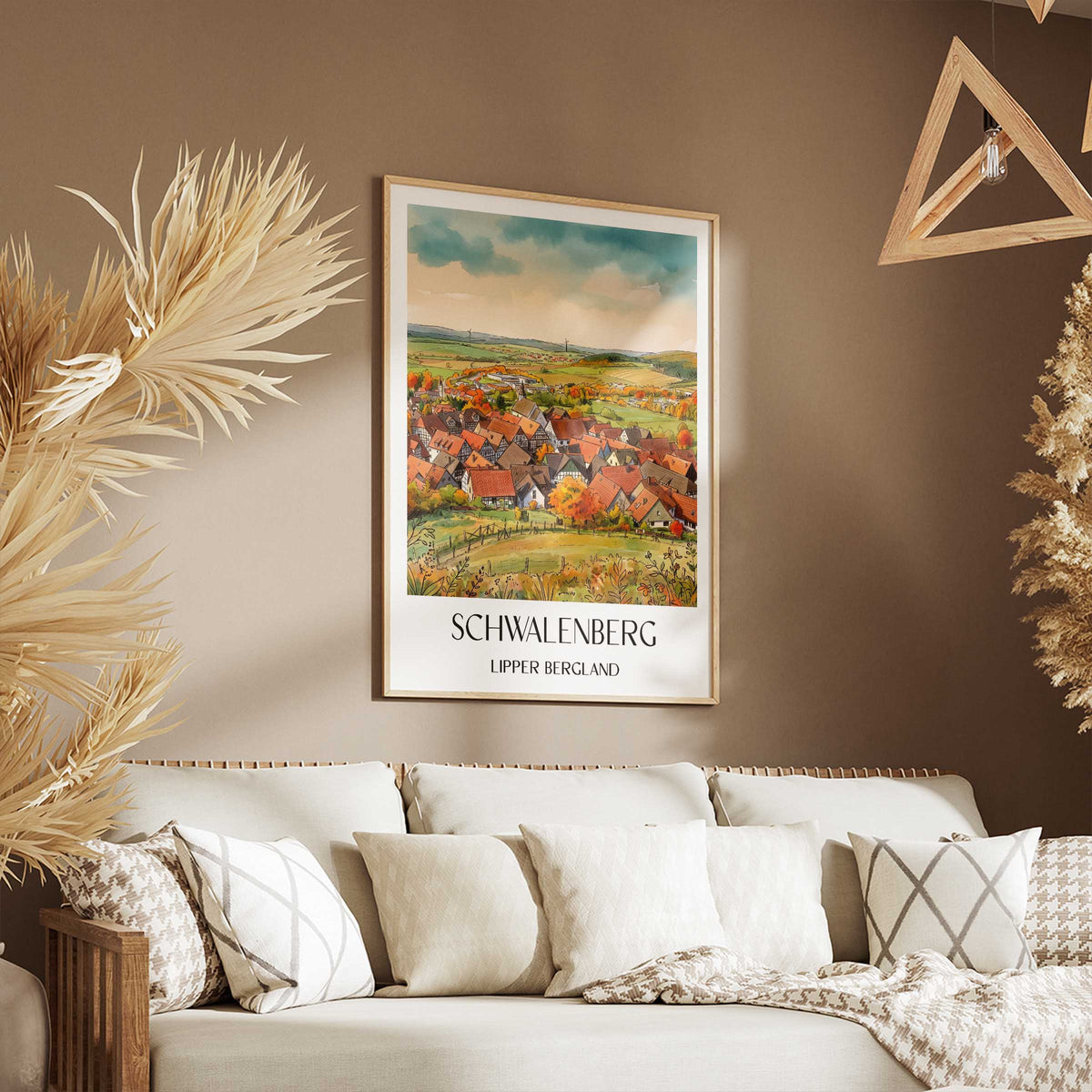 schwalenberg-lipper-bergland-deutschland-poster-aquarell