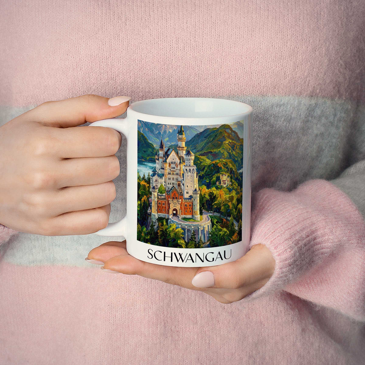 schwangau-ostallgäu-deutschland-kaffeebecher-oil-painting-oelgemaelde
