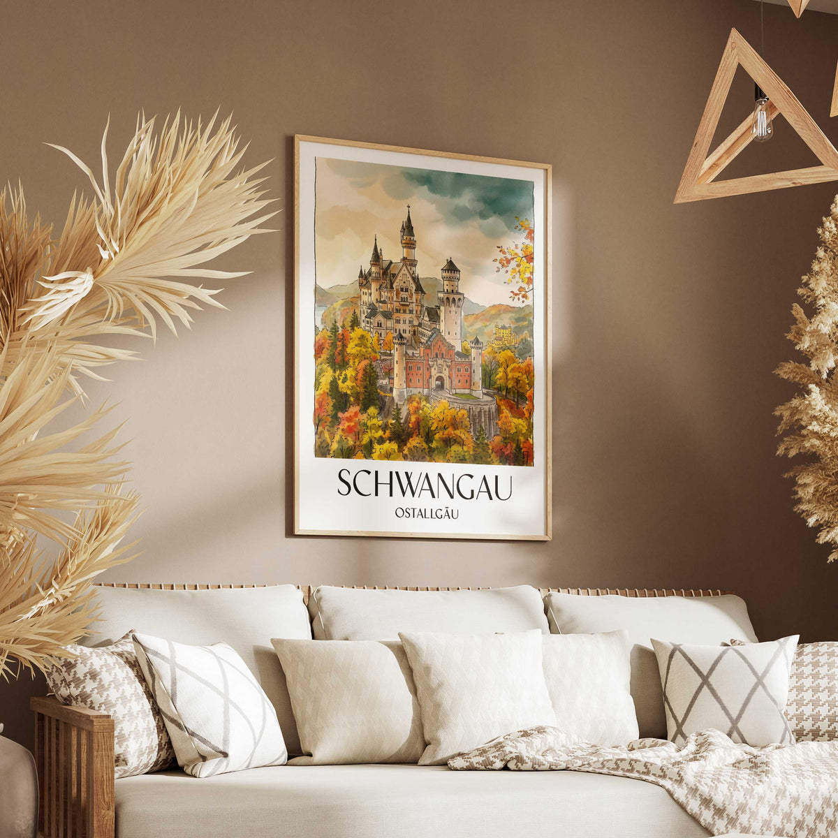 schwangau-ostallgäu-deutschland-poster-aquarell