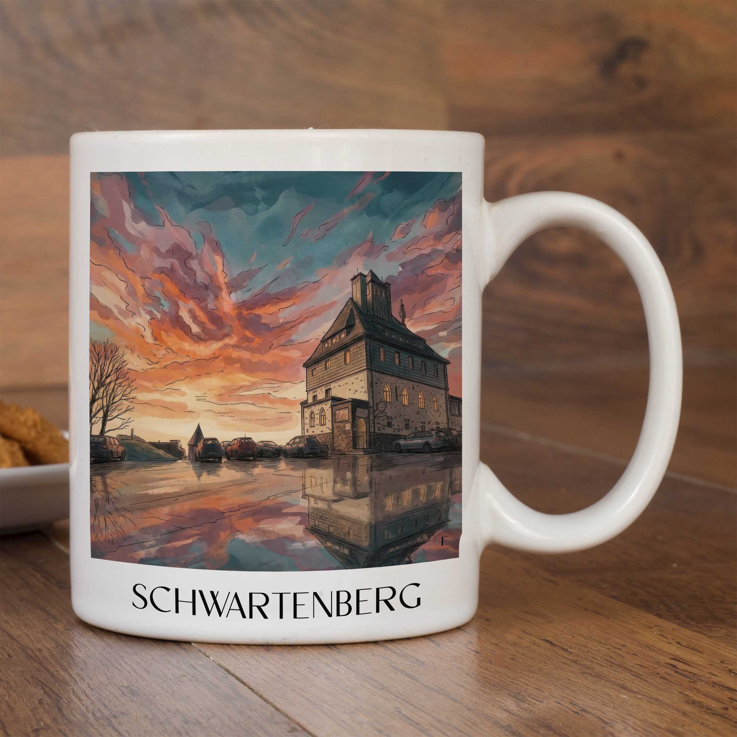 schwartenberg-erzgebirge-deutschland-kaffeebecher-aquarell