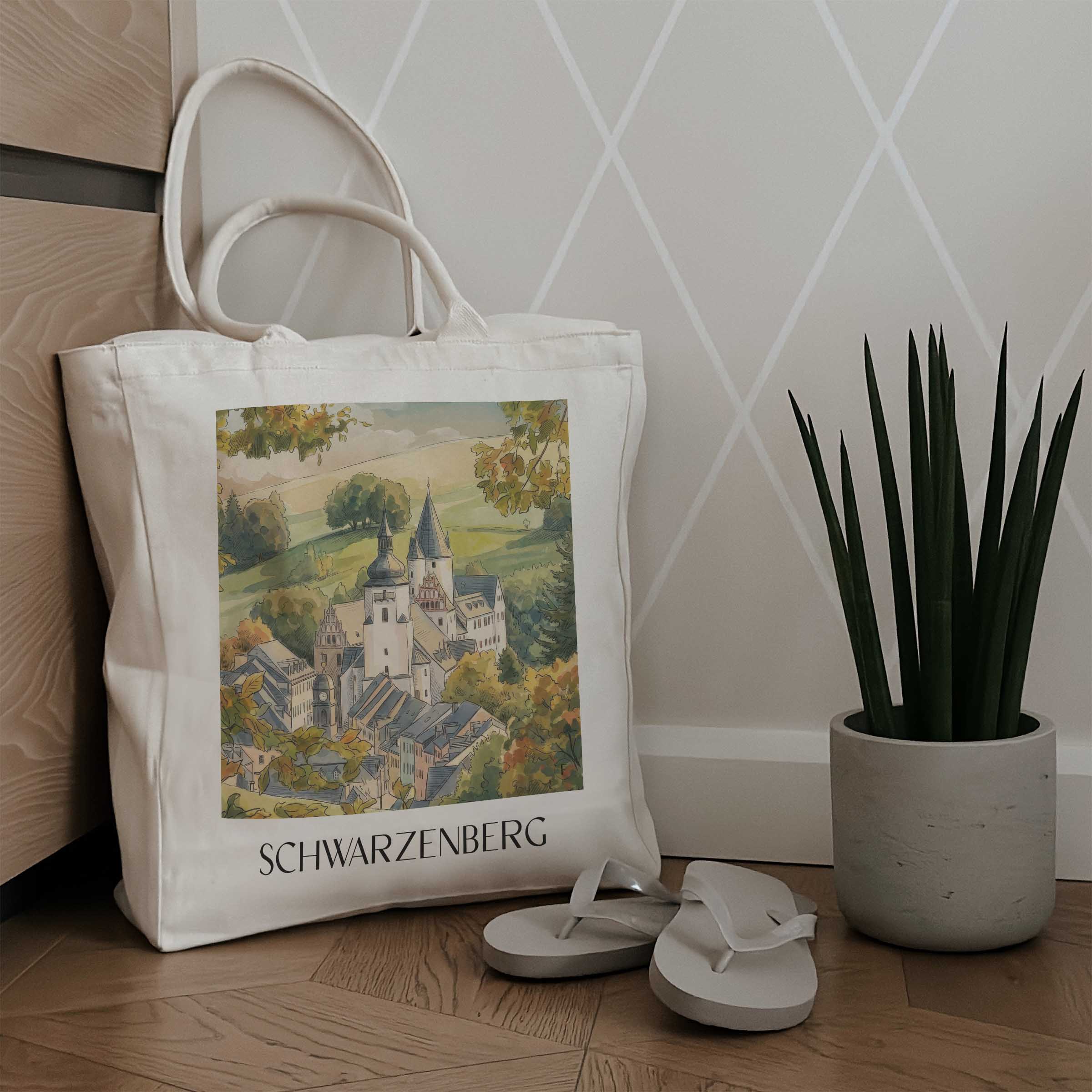 schwarzenberg-erzgebirge-deutschland-einkaufstasche-aquarell