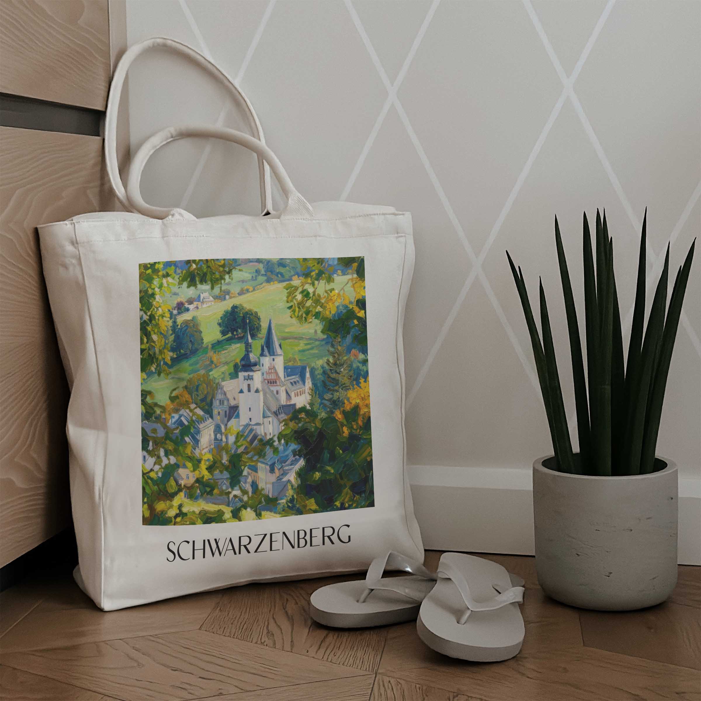 schwarzenberg-erzgebirge-deutschland-einkaufstasche-oil-painting-oelgemaelde