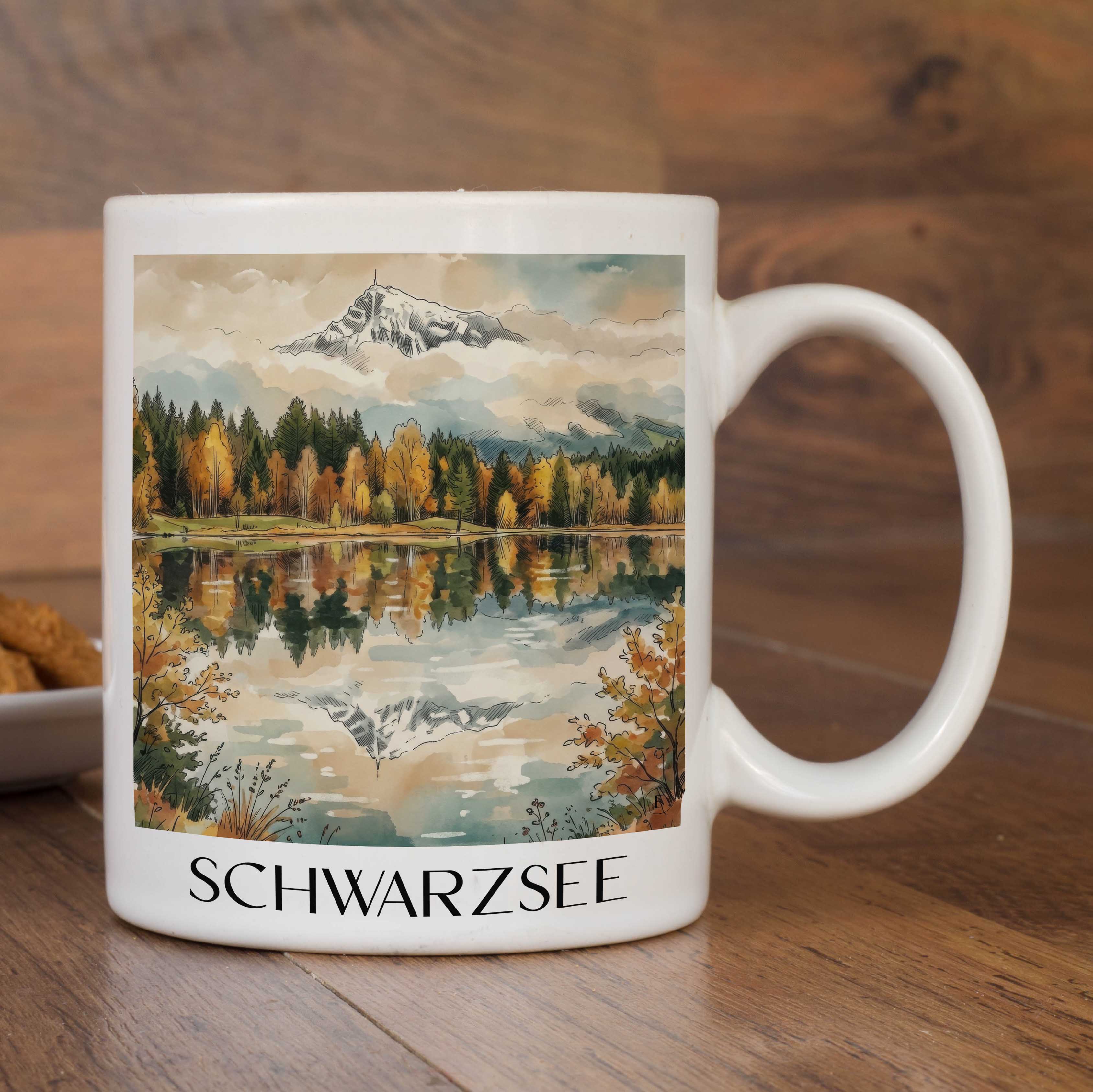 schwarzsee-kitzbühel-österreich-kaffeebecher-aquarell