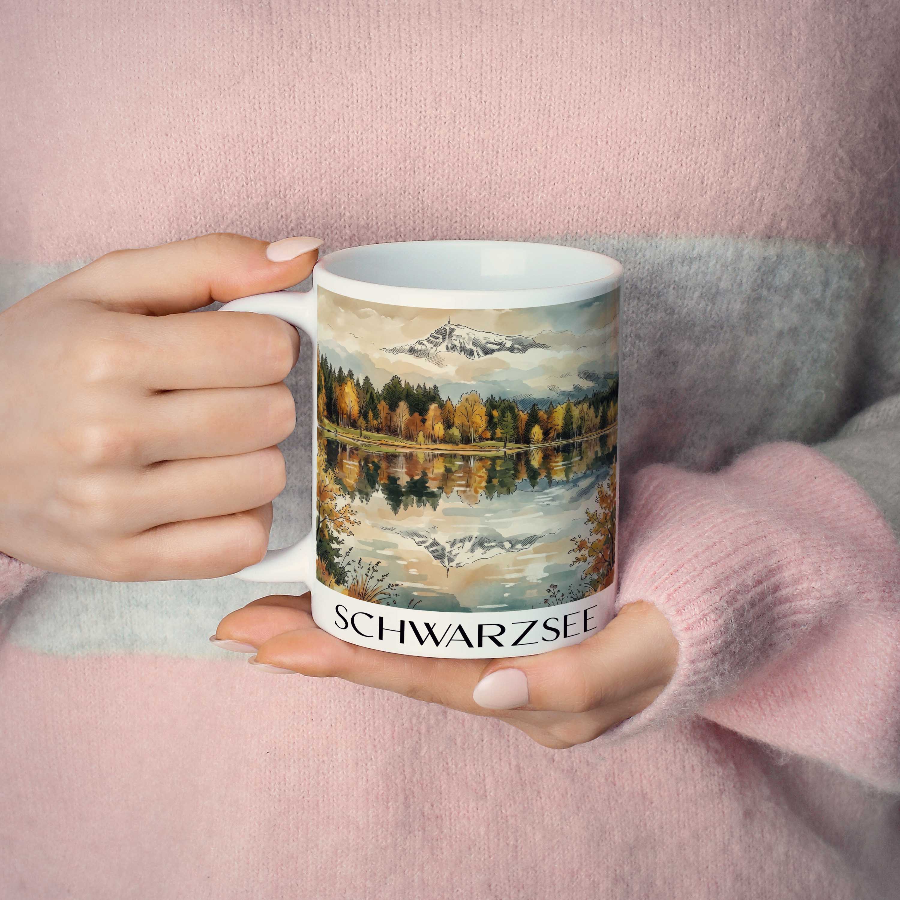 schwarzsee-kitzbühel-österreich-kaffeebecher-aquarell