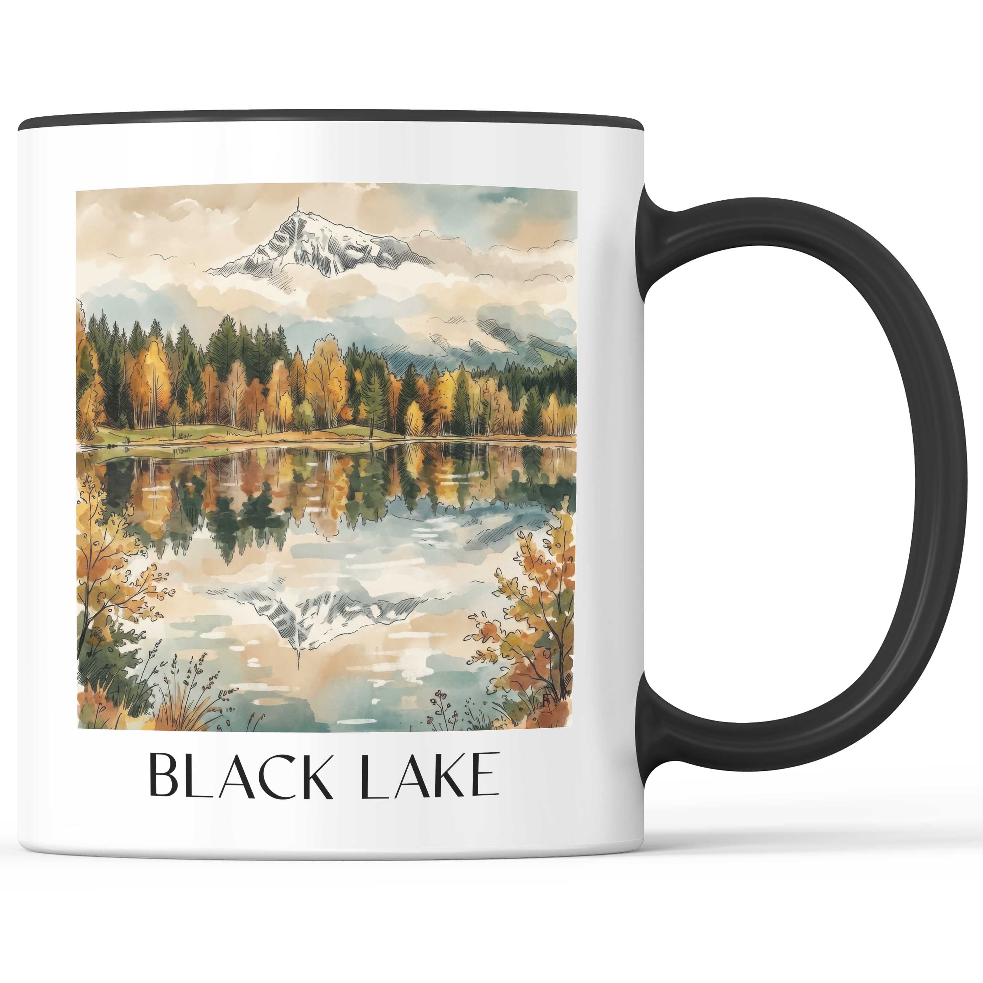 Schwarzsee Kaffeebecher - Kitzbühel - Österreich Becher - Kaffeetasse im Aquarell Stil - favplace