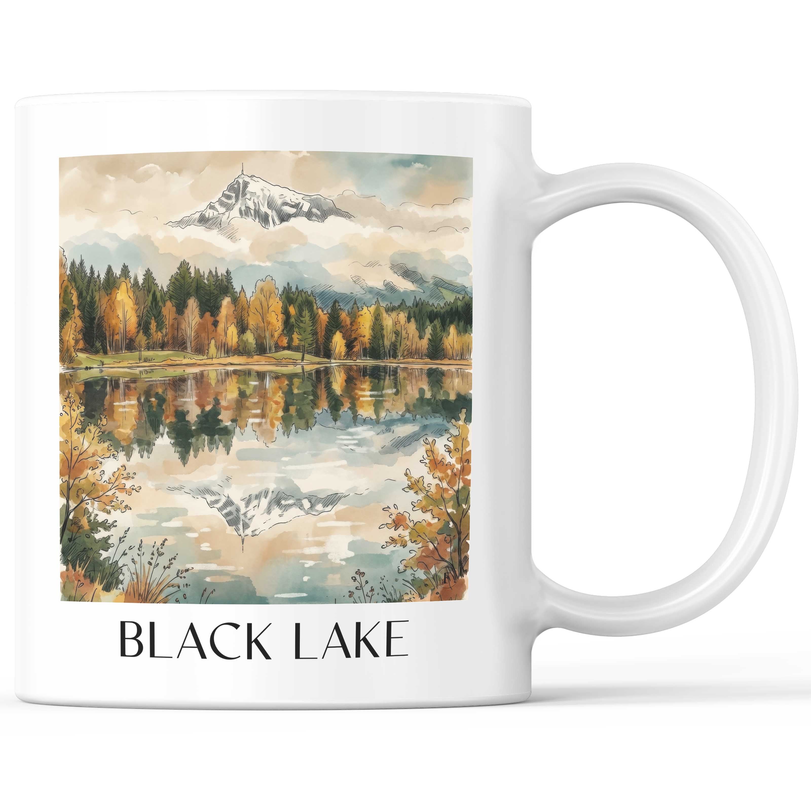 Schwarzsee Kaffeebecher - Kitzbühel - Österreich Becher - Kaffeetasse im Aquarell Stil - favplace