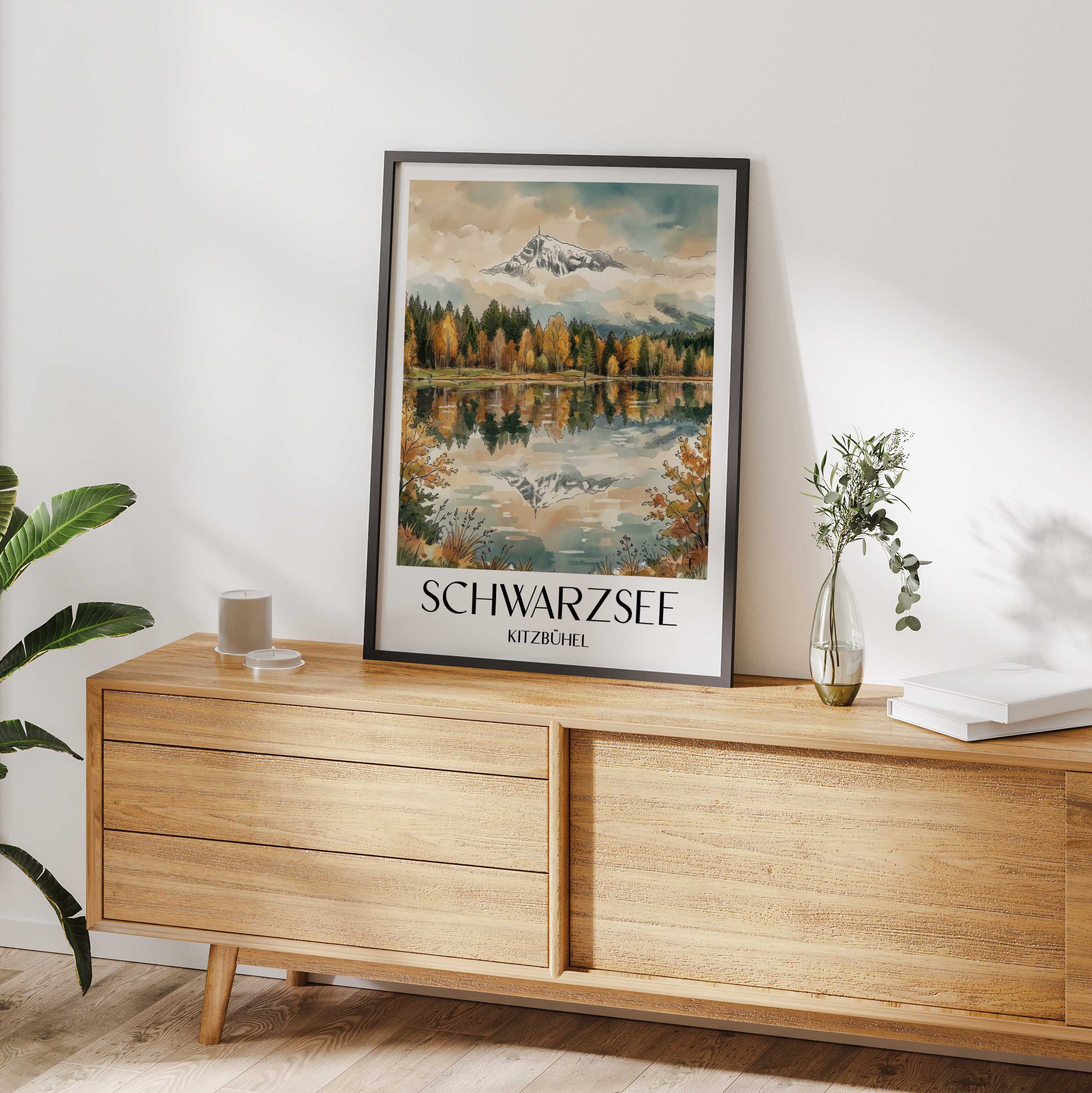 schwarzsee-kitzbühel-österreich-poster-aquarell