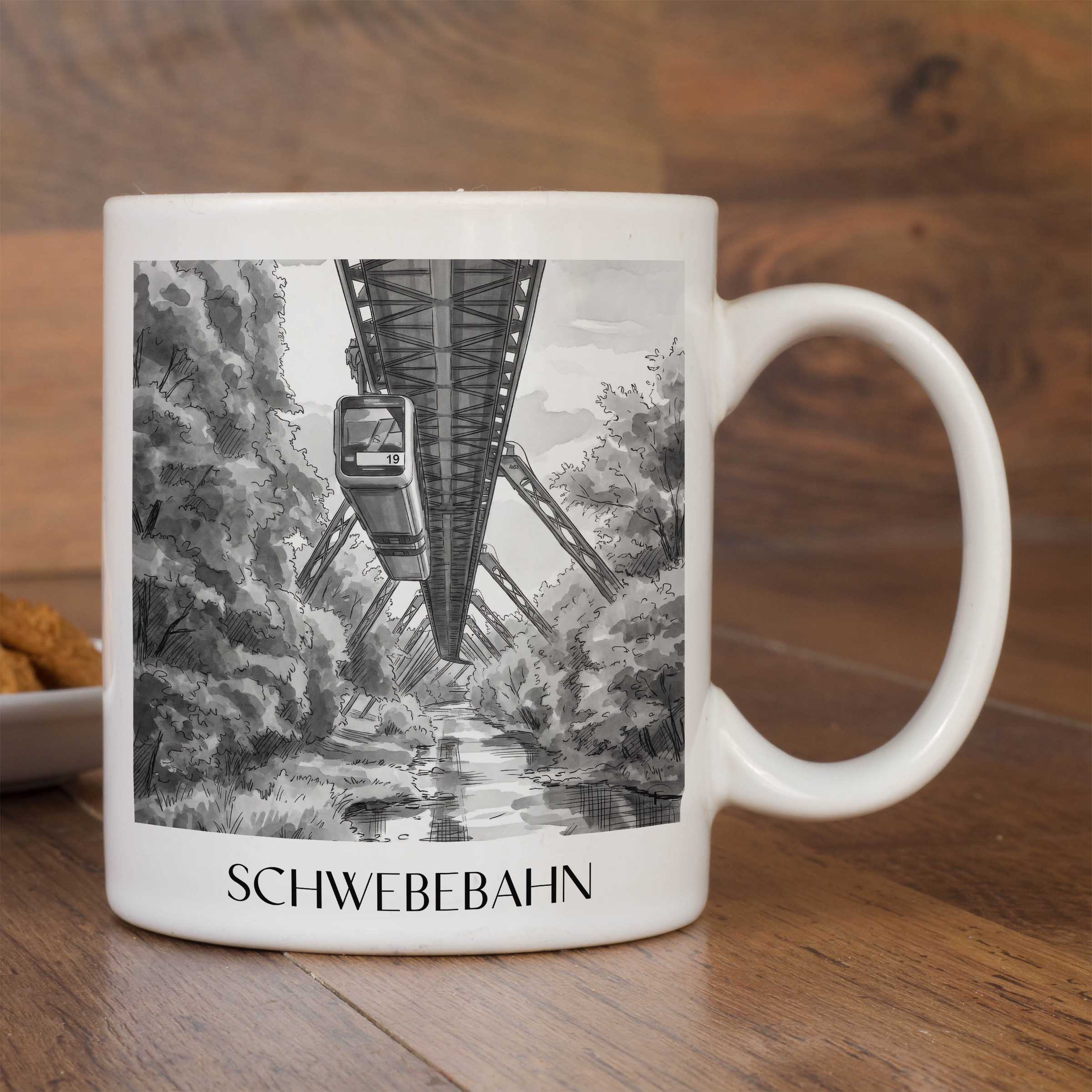 schwebebahn-wuppertal-deutschland-kaffeebecher-aquarell-schwarz-weiss