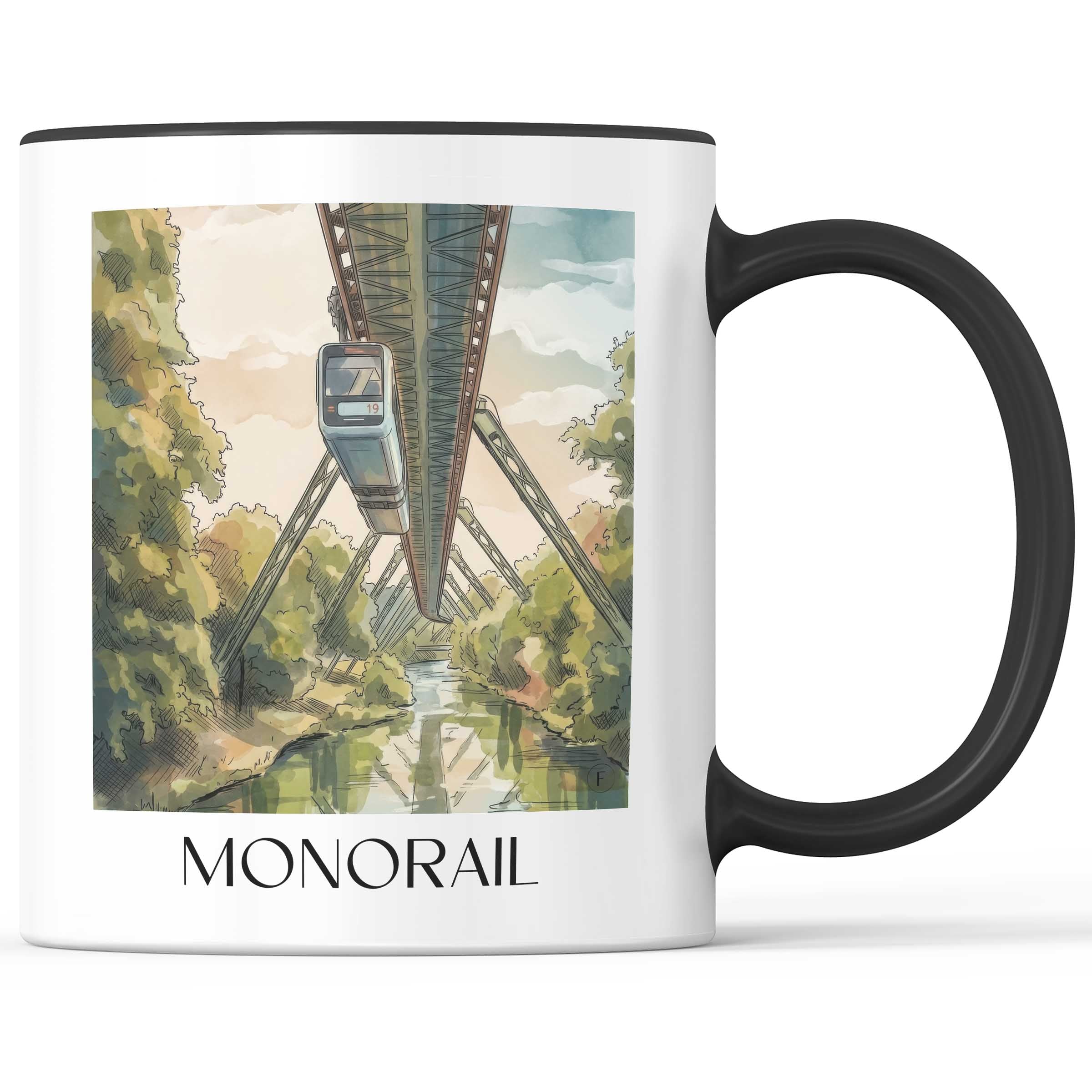 Schwebebahn Kaffeebecher - Wuppertal - Deutschland Becher - Kaffeetasse im Aquarell Stil - favplace