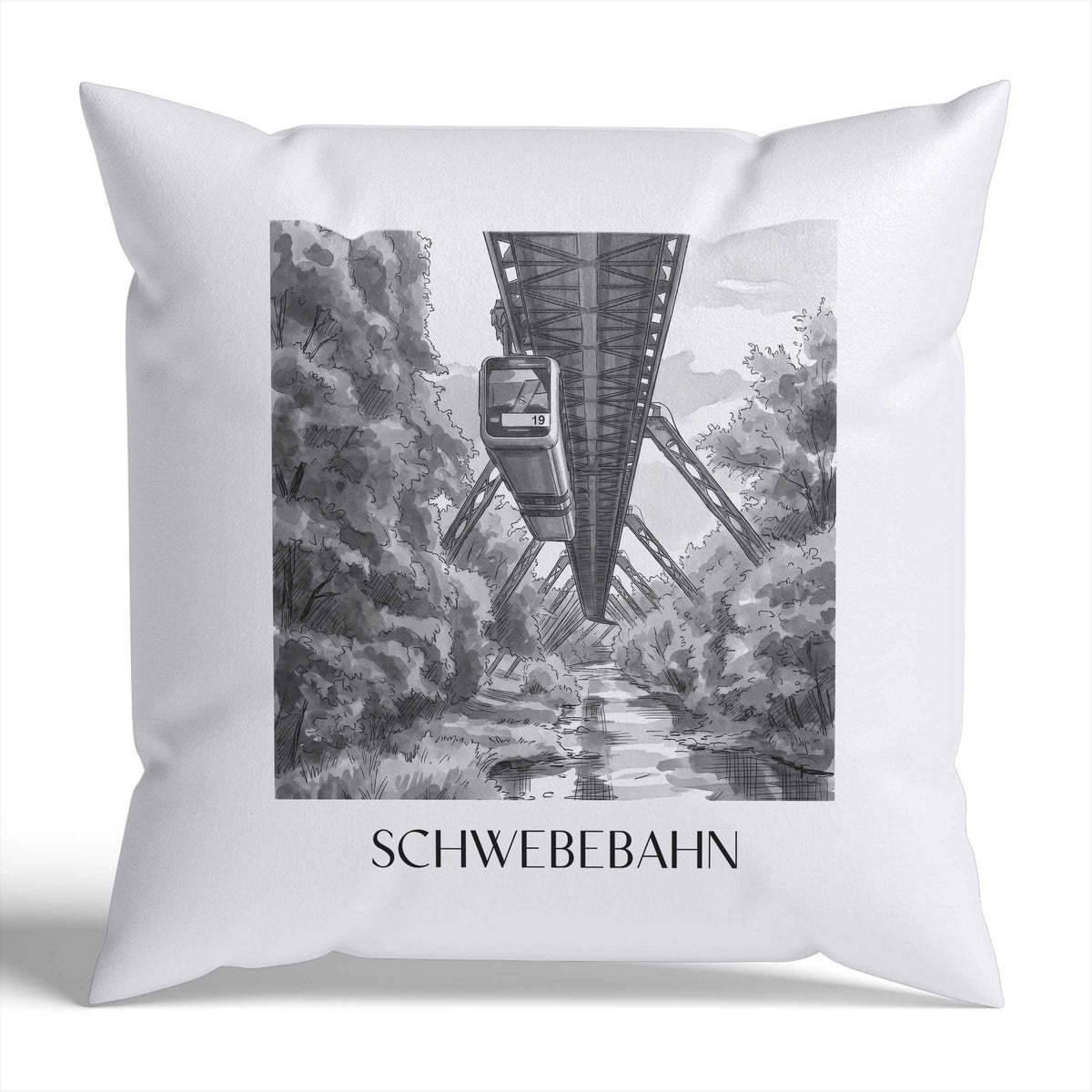 schwebebahn-wuppertal-deutschland-kissenbezug-aquarell-schwarz-weiss