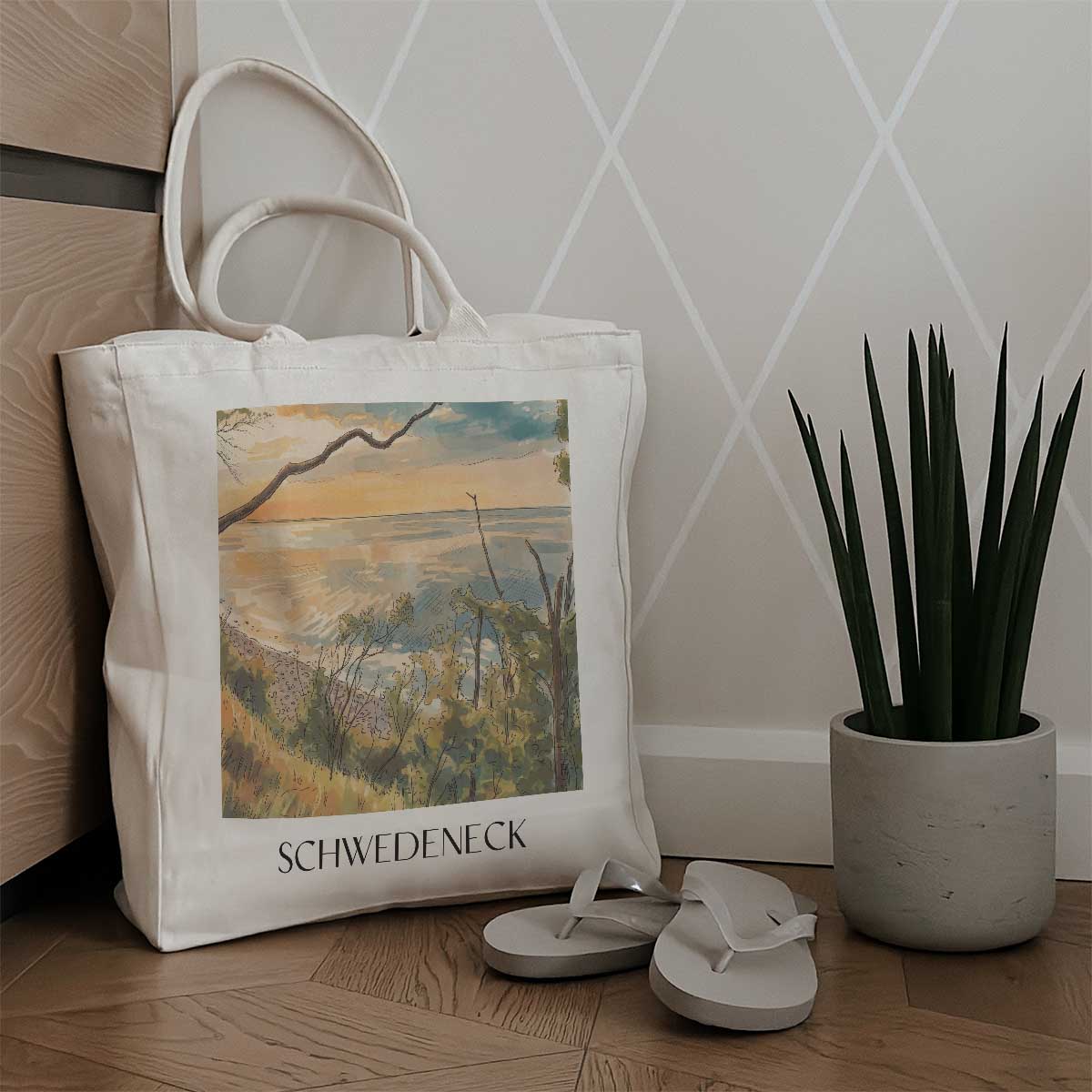 schwedeneck-schleswig-holstein-deutschland-einkaufstasche-aquarell