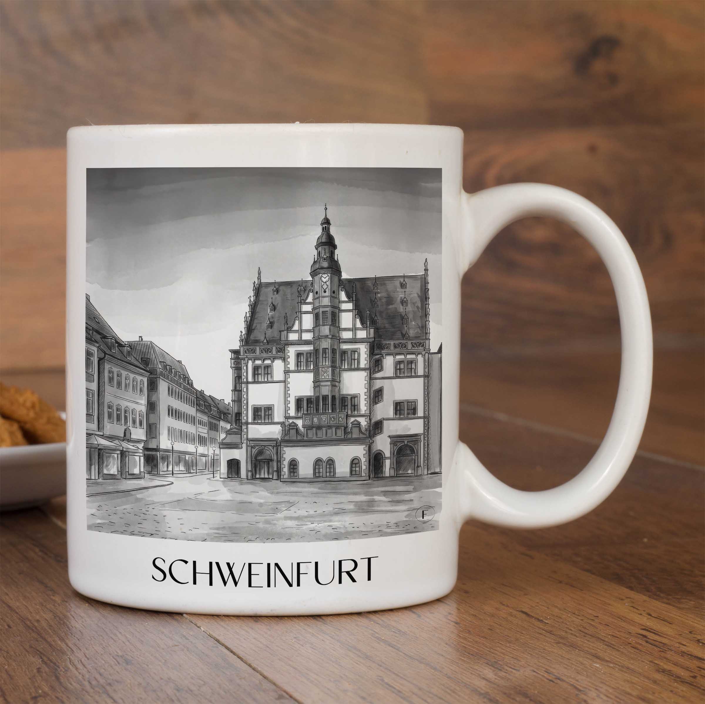 schweinfurt-deutschland-kaffeebecher-aquarell-schwarz-weiss