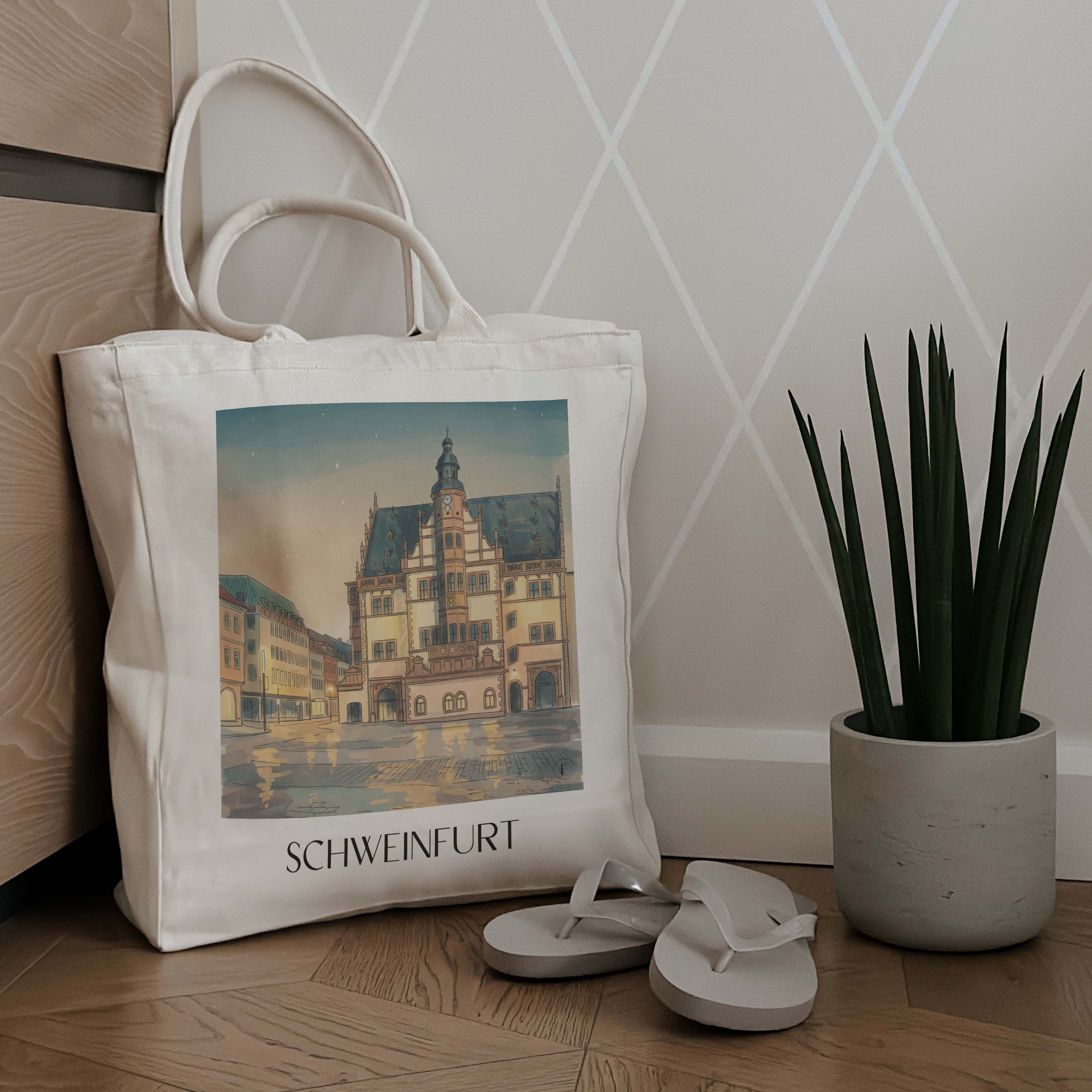 schweinfurt-deutschland-einkaufstasche-aquarell