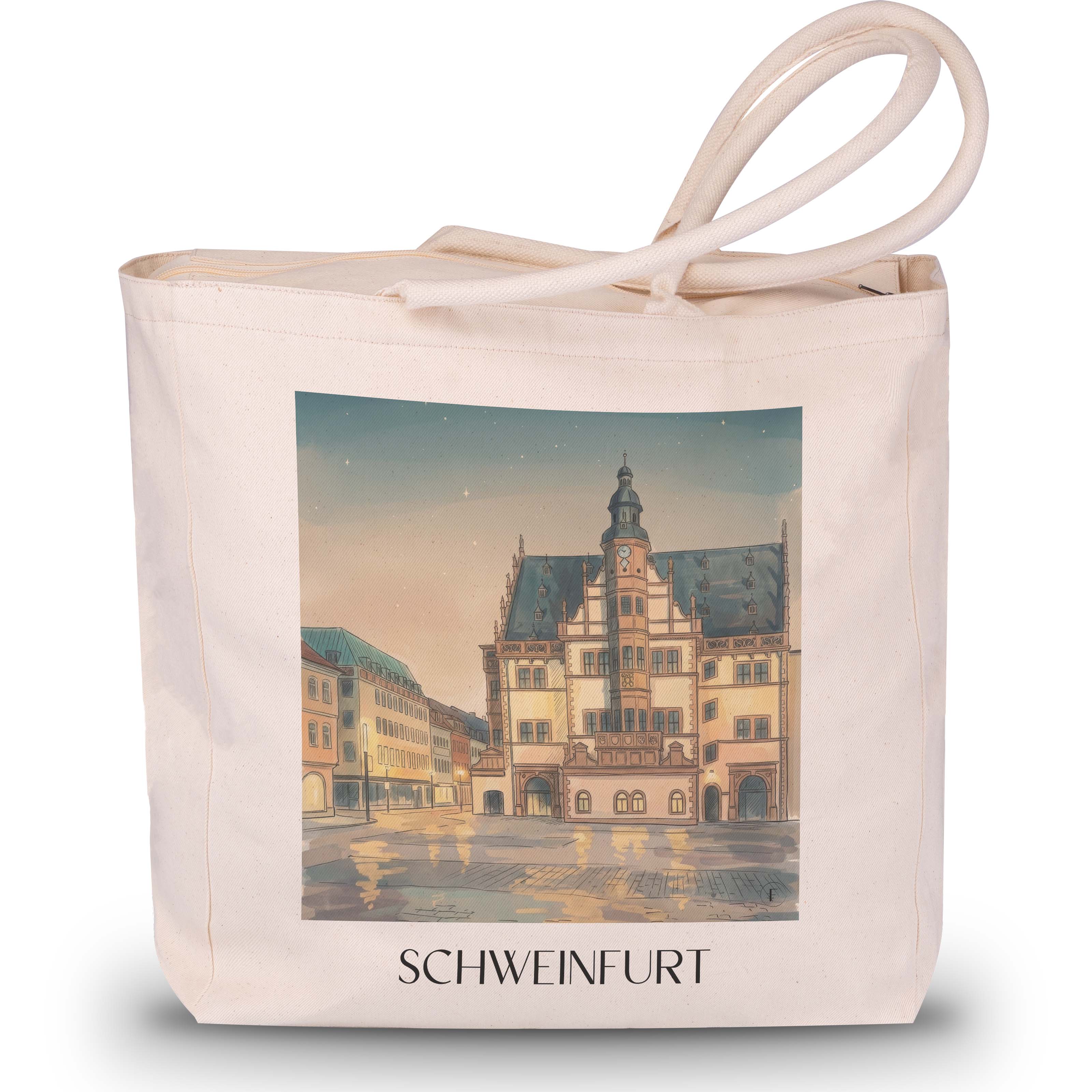 Schweinfurt - Deutschland Tote Bag - Einkaufstasche im Aquarell Stil - favplace