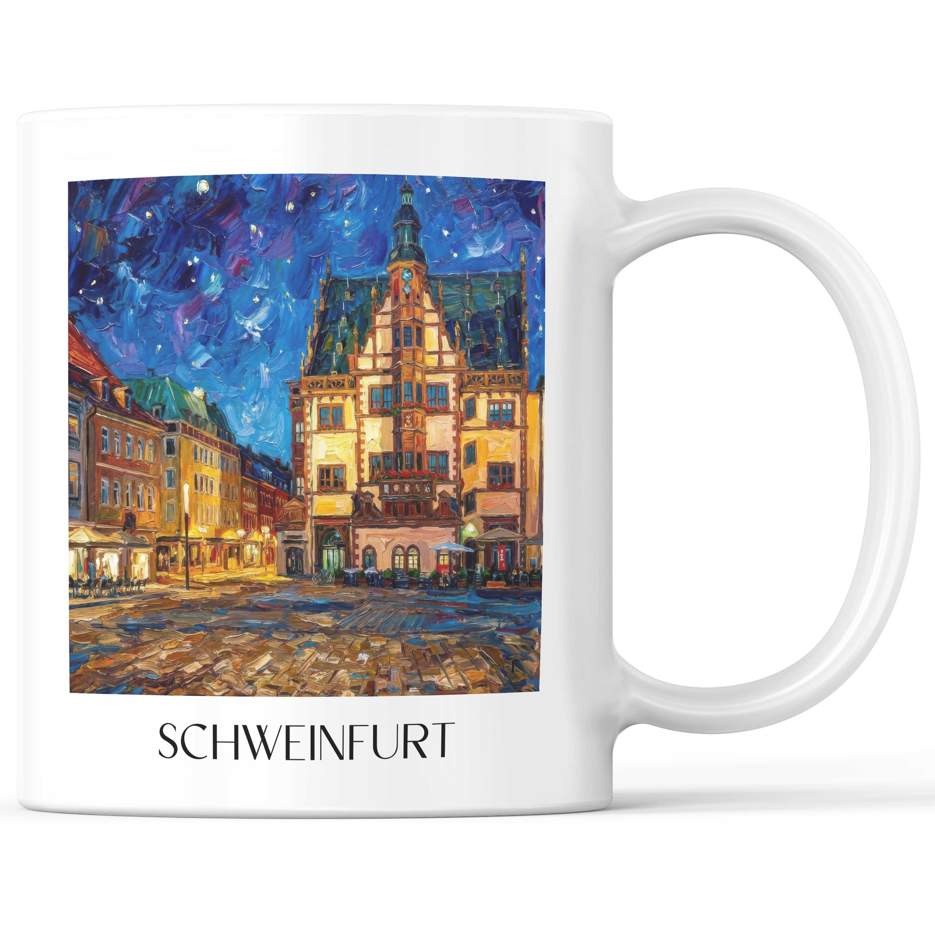 Schweinfurt Kaffeebecher - Franken - Deutschland Becher - Kaffeetasse im Ölgemälde Stil - favplace