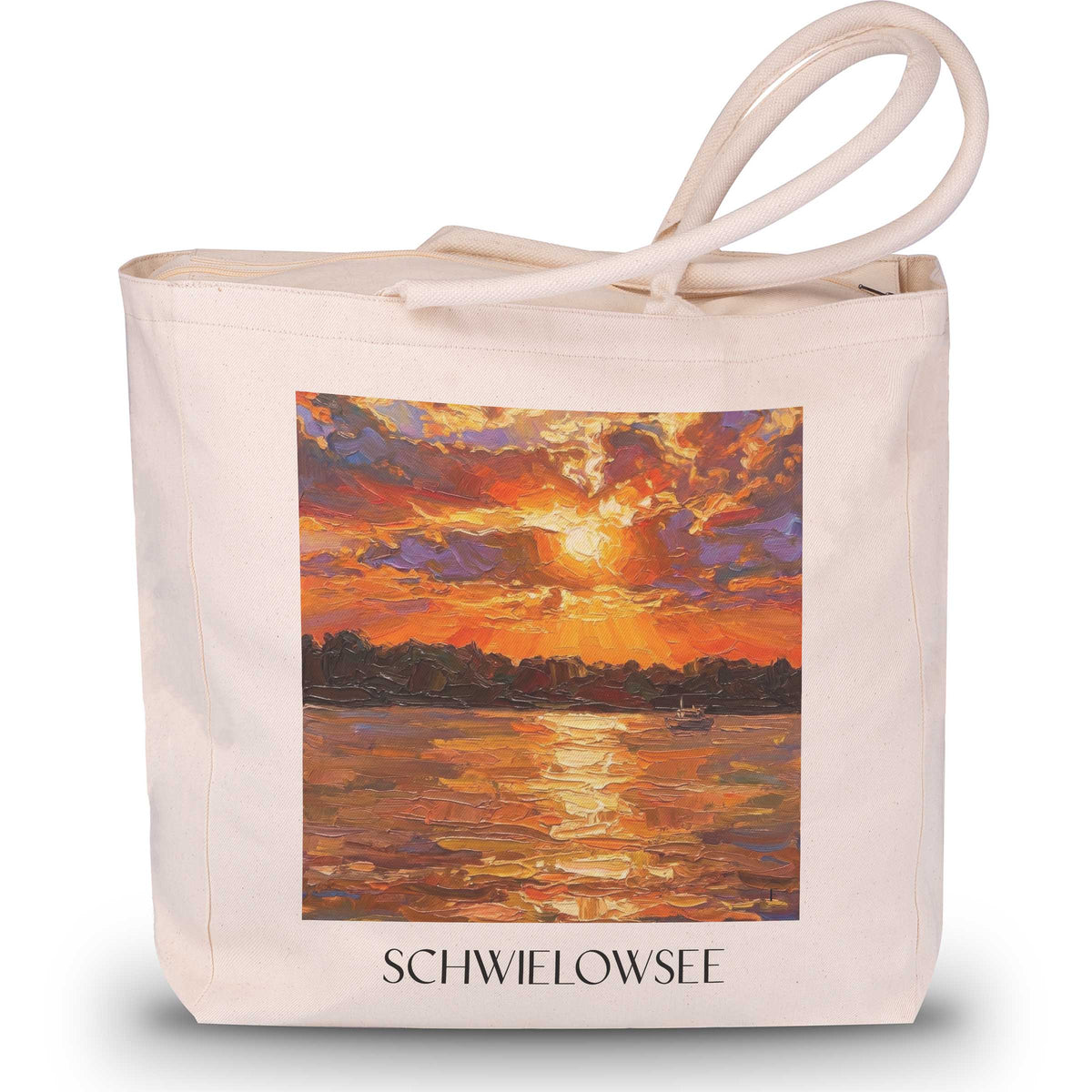 Schwielowsee Shopping Tasche - Havelland - Deutschland Tote Bag - Einkaufstasche im Ölgemälde Stil - favplace