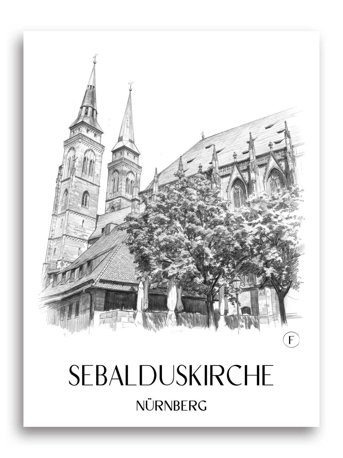 sebalduskirche-nürnberg-deutschland-poster-bleistift-zeichnung-drawing