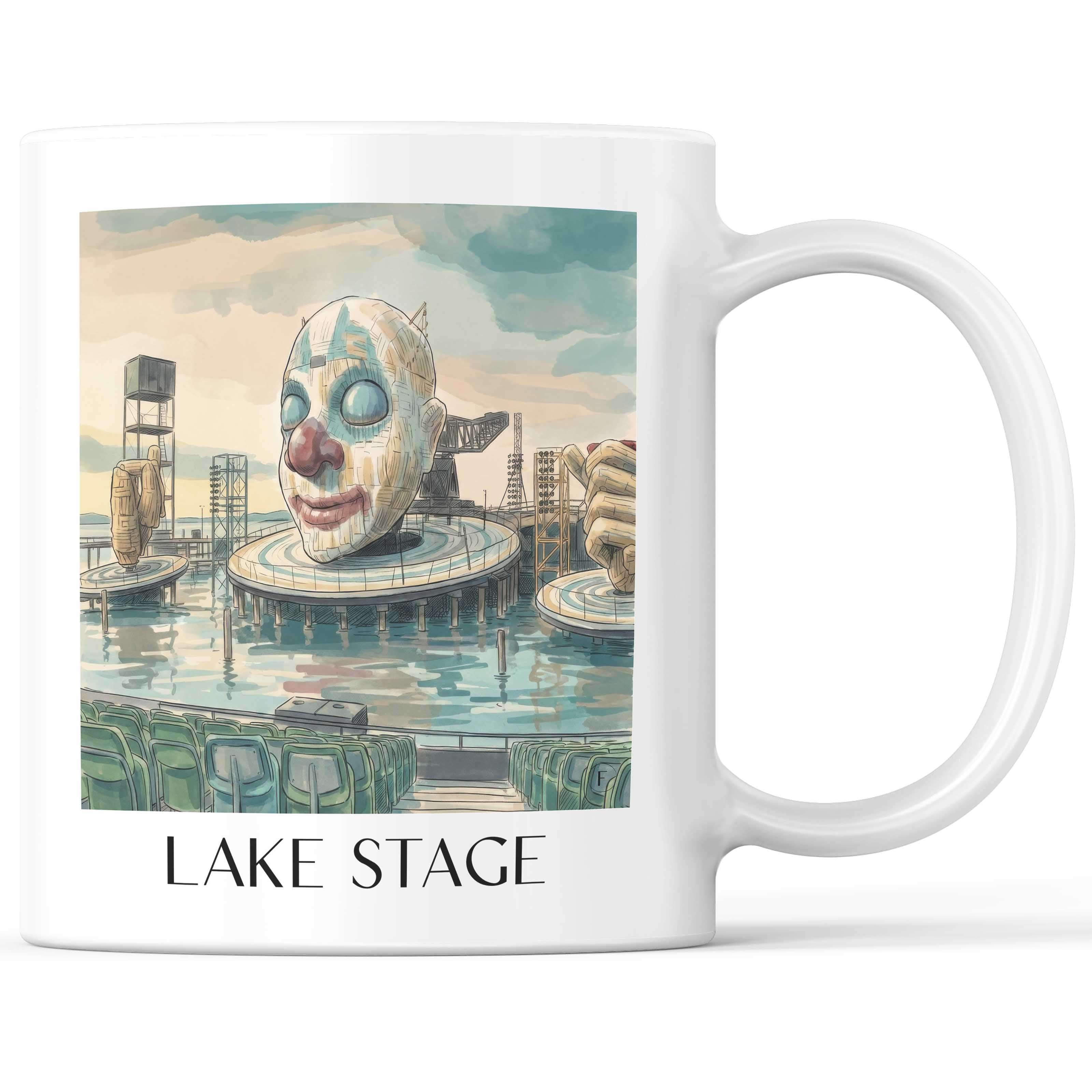 Seebühne Kaffeebecher - Bregenz - Österreich Becher - Kaffeetasse im Aquarell Stil - favplace