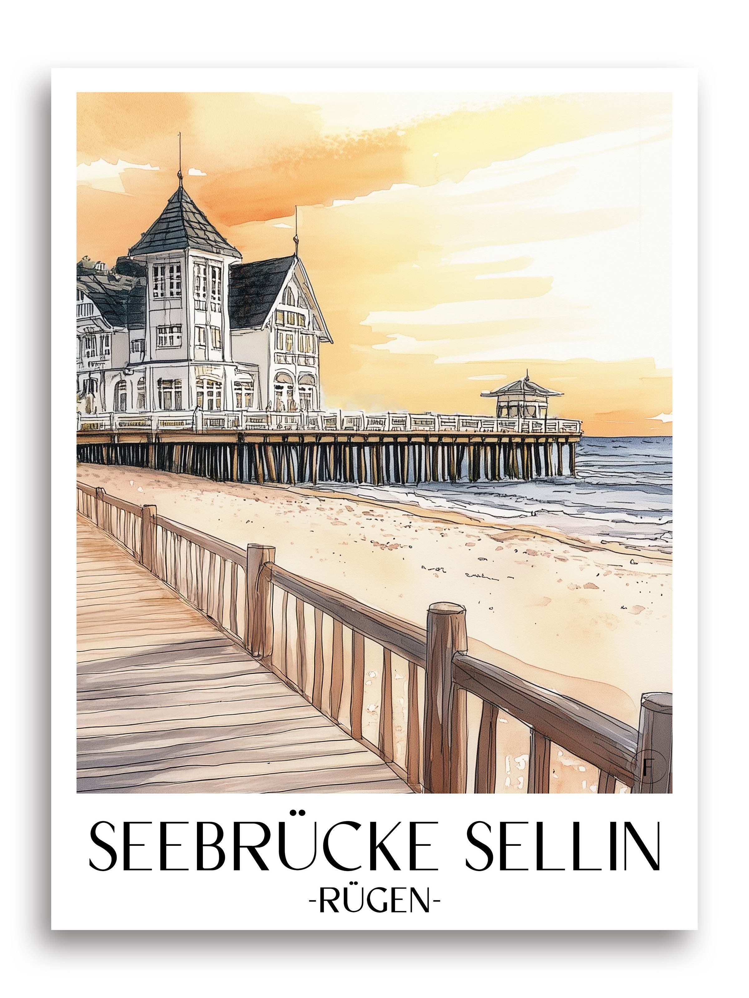 seebrücke-sellin-rügen-deutschland-poster-aquarell
