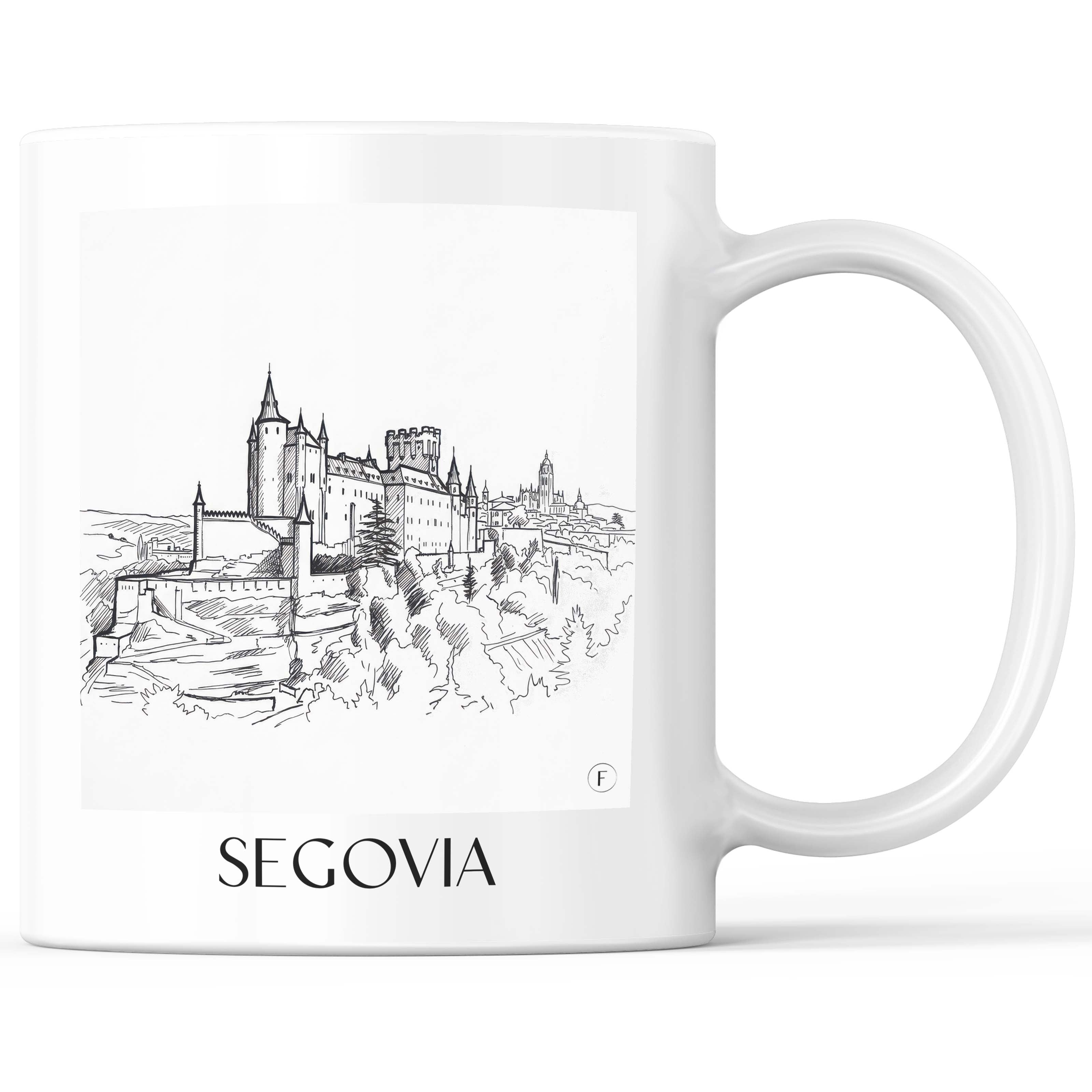 Segovia Kaffeebecher - Spanien - Spanien Becher - Kaffeetasse im Skizze Stil - favplace