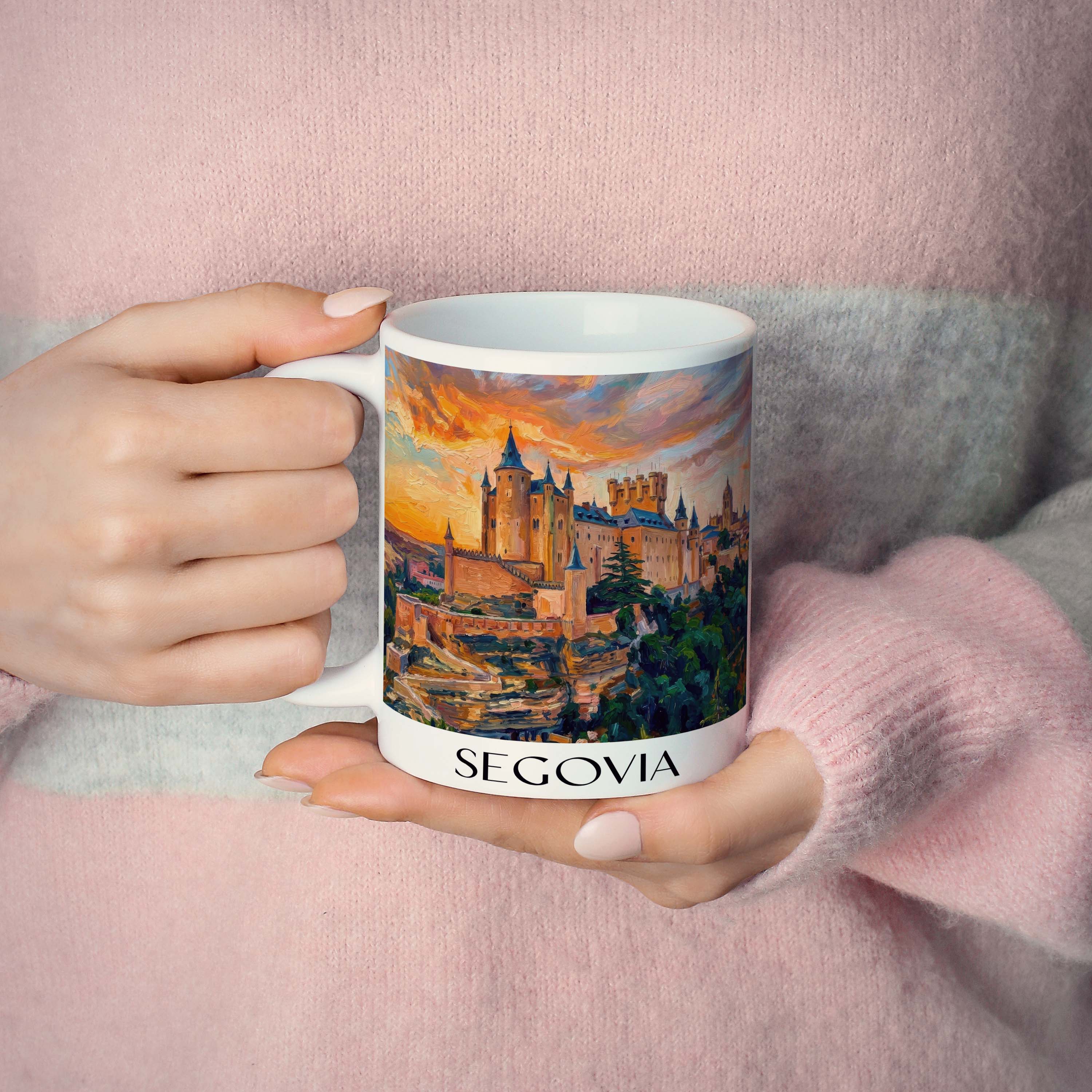segovia-spanien-spanien-kaffeebecher-oil-painting-oelgemaelde