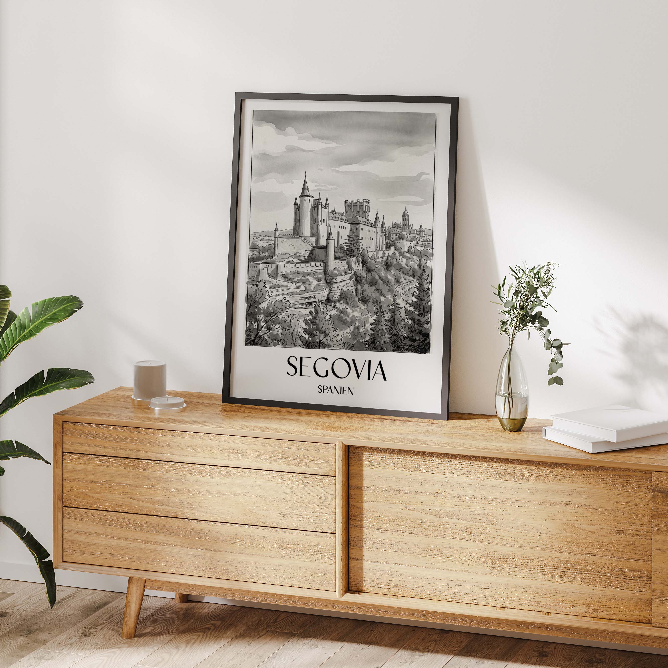 segovia-spanien-spanien-poster-aquarell-schwarz-weiss