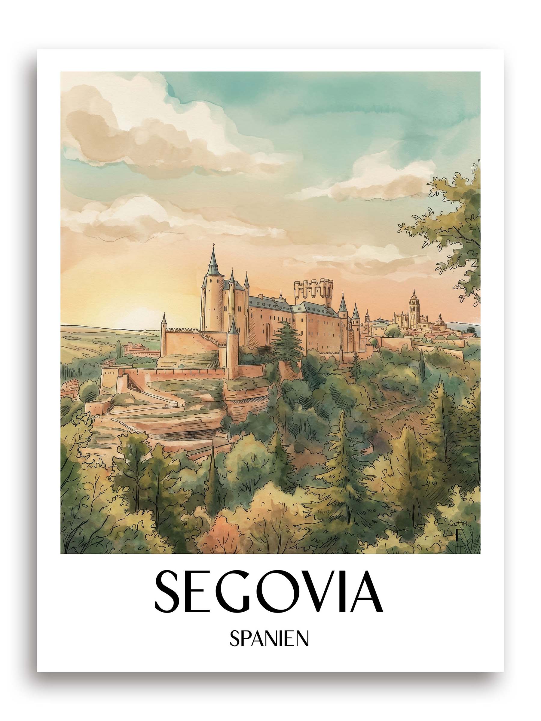 segovia-spanien-spanien-poster-aquarell