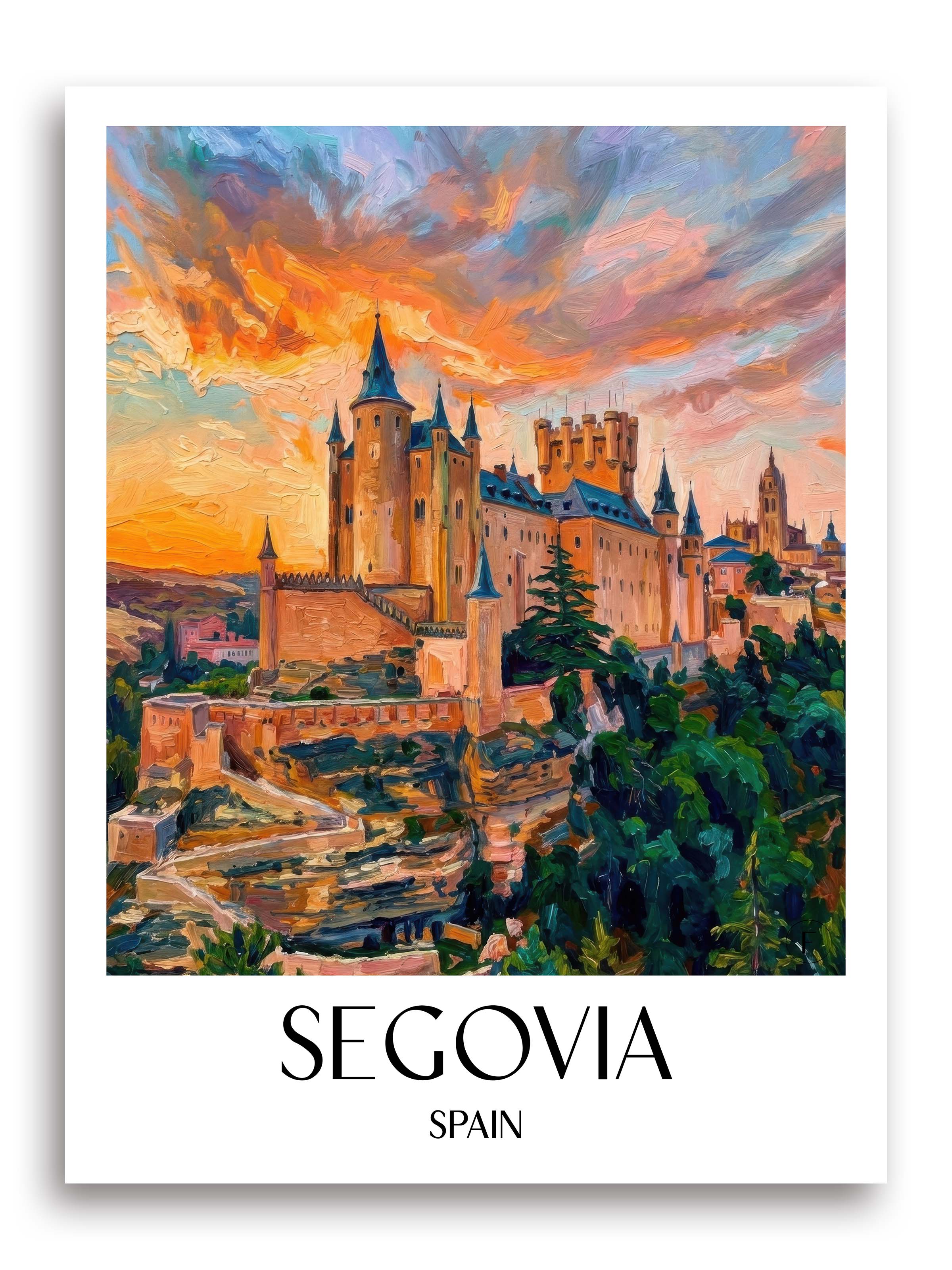 Segovia Poster - Spanien - Spanien Kunstdruck - Ölgemälde von A4 bis A1 - favplace