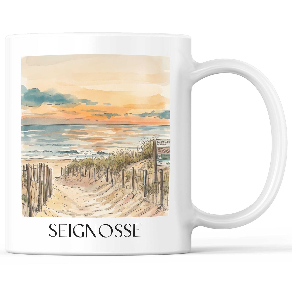 seignosse-côte-landaise-frankreich-kaffeebecher-aquarell