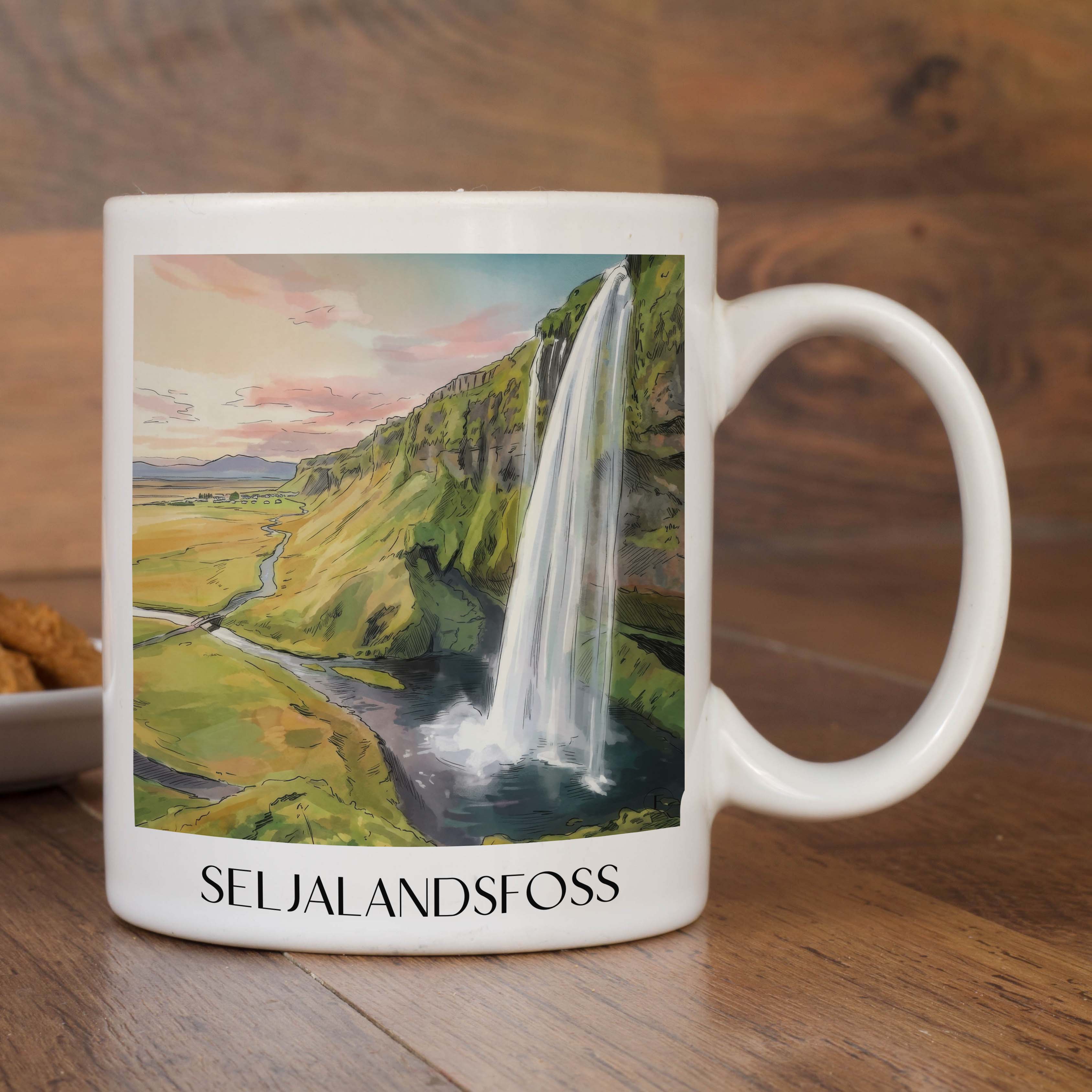 seljalandsfoss-island-kaffeebecher-aquarell