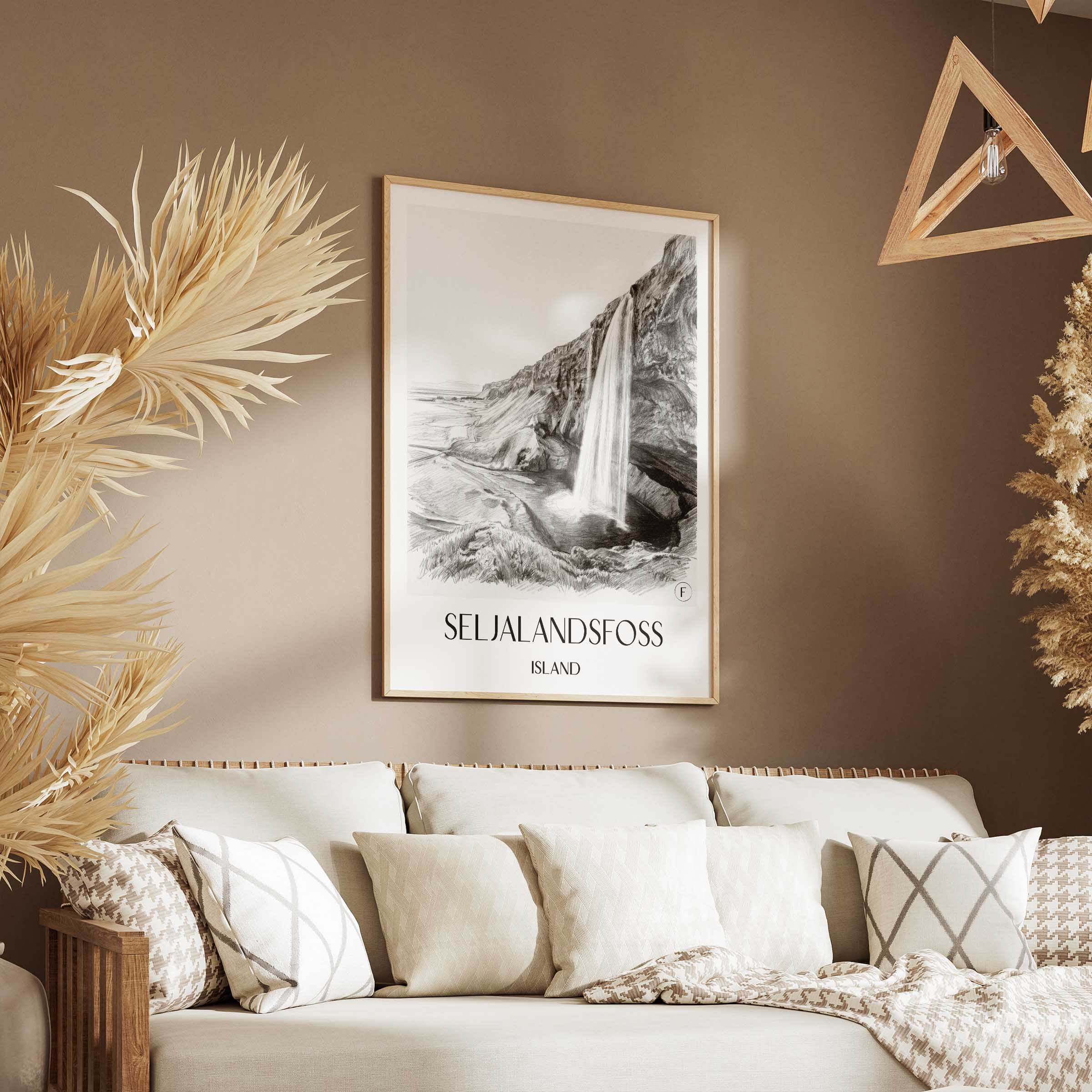 seljalandsfoss-island-poster-bleistift-zeichnung-drawing