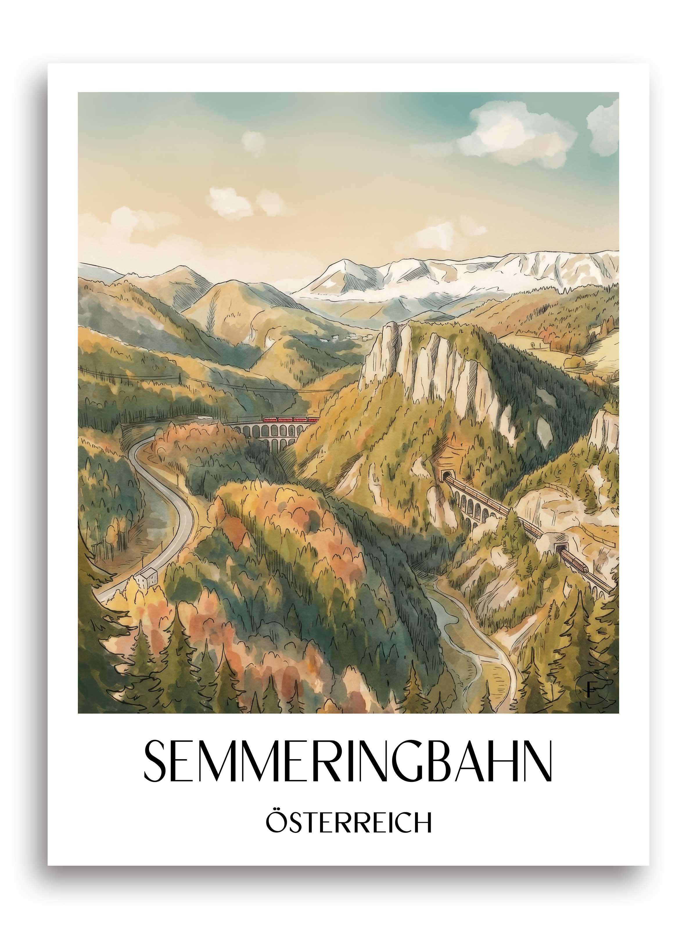 semmeringbahn-österreich-österreich-poster-aquarell
