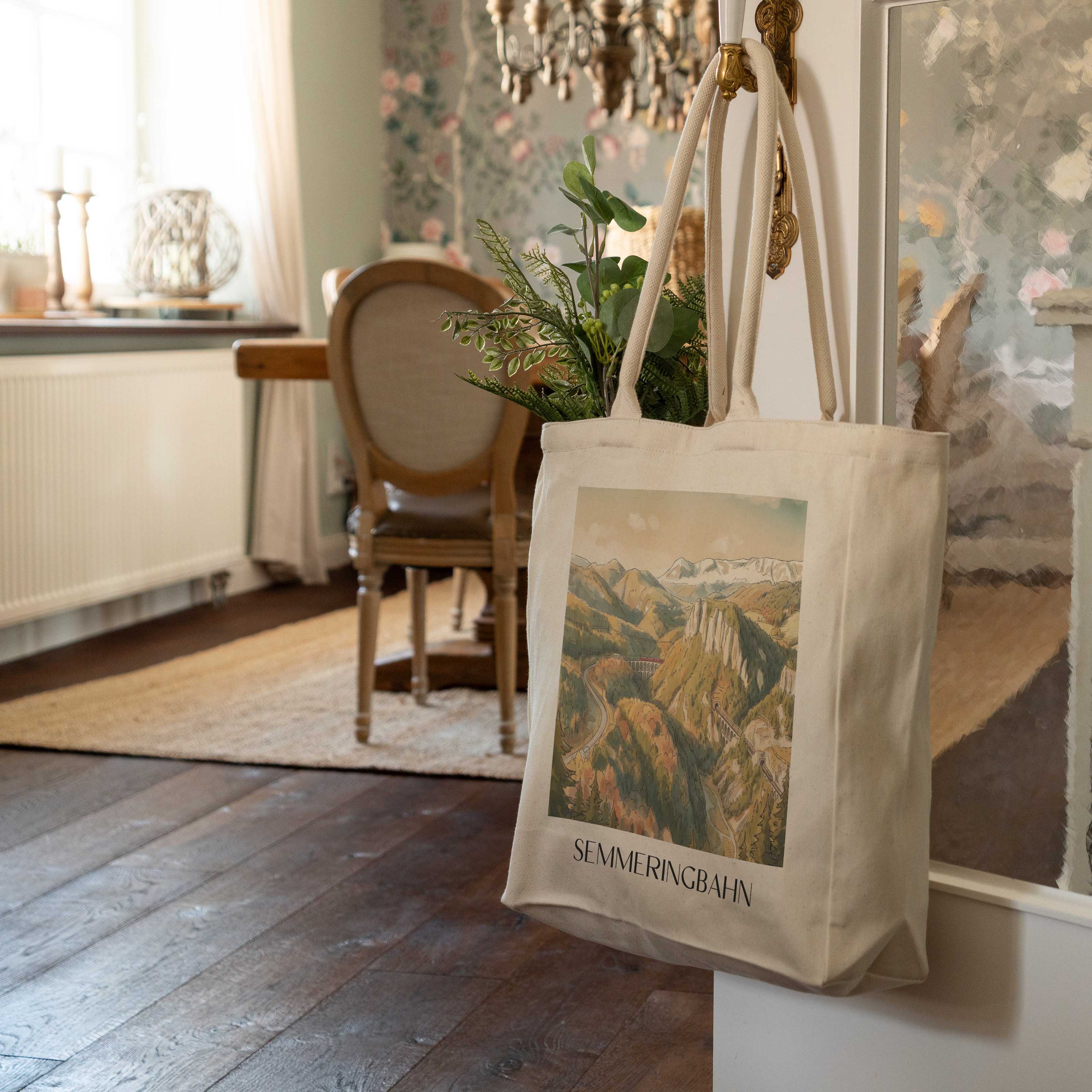 semmeringbahn-österreich-österreich-einkaufstasche-aquarell