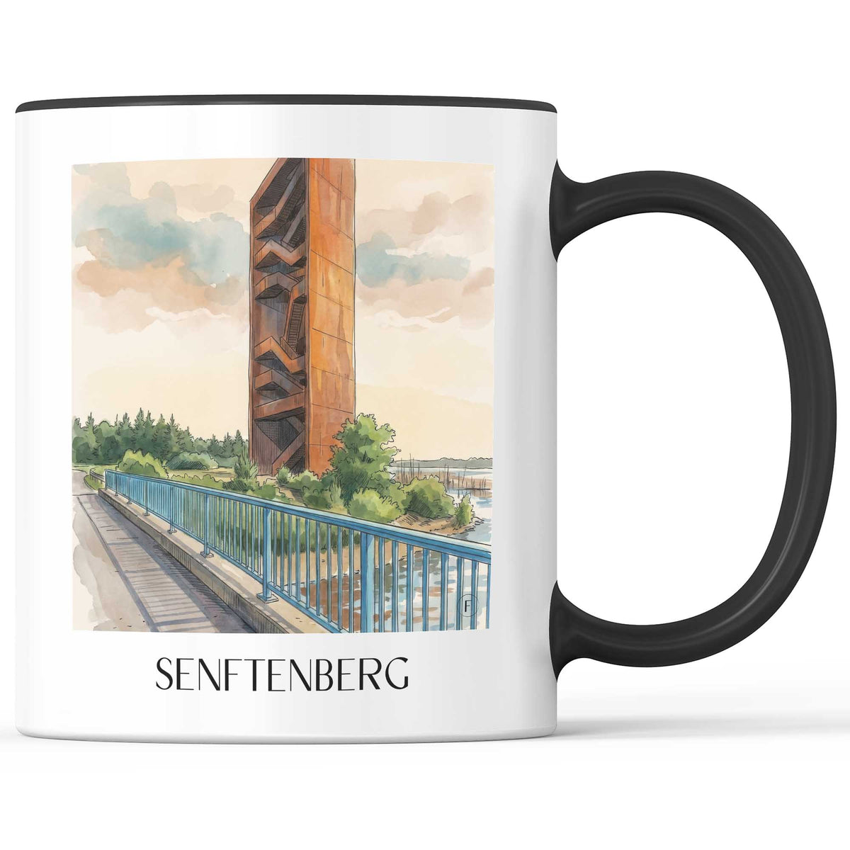 Senftenberg Kaffeebecher - Brandenburg - Deutschland Becher - Kaffeetasse im Aquarell Stil - favplace