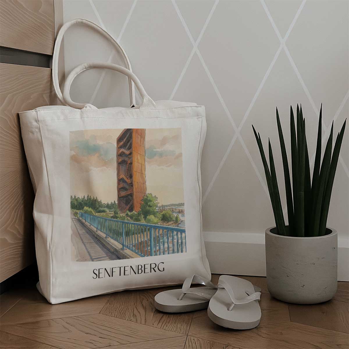 senftenberg-brandenburg-deutschland-einkaufstasche-aquarell