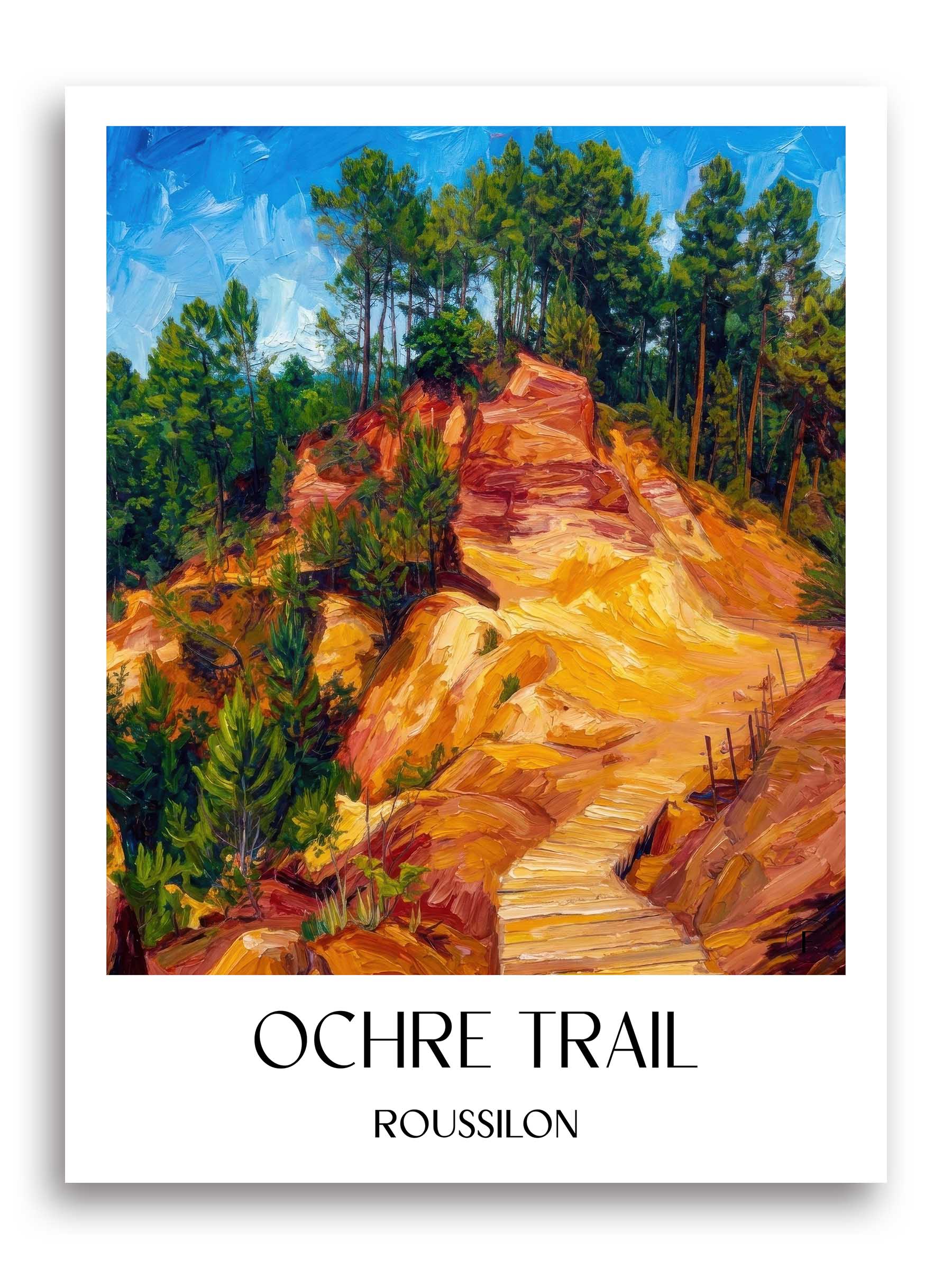 Sentier des Ocres Poster - Roussilon - Frankreich Kunstdruck - Ölgemälde von A4 bis A1 - favplace