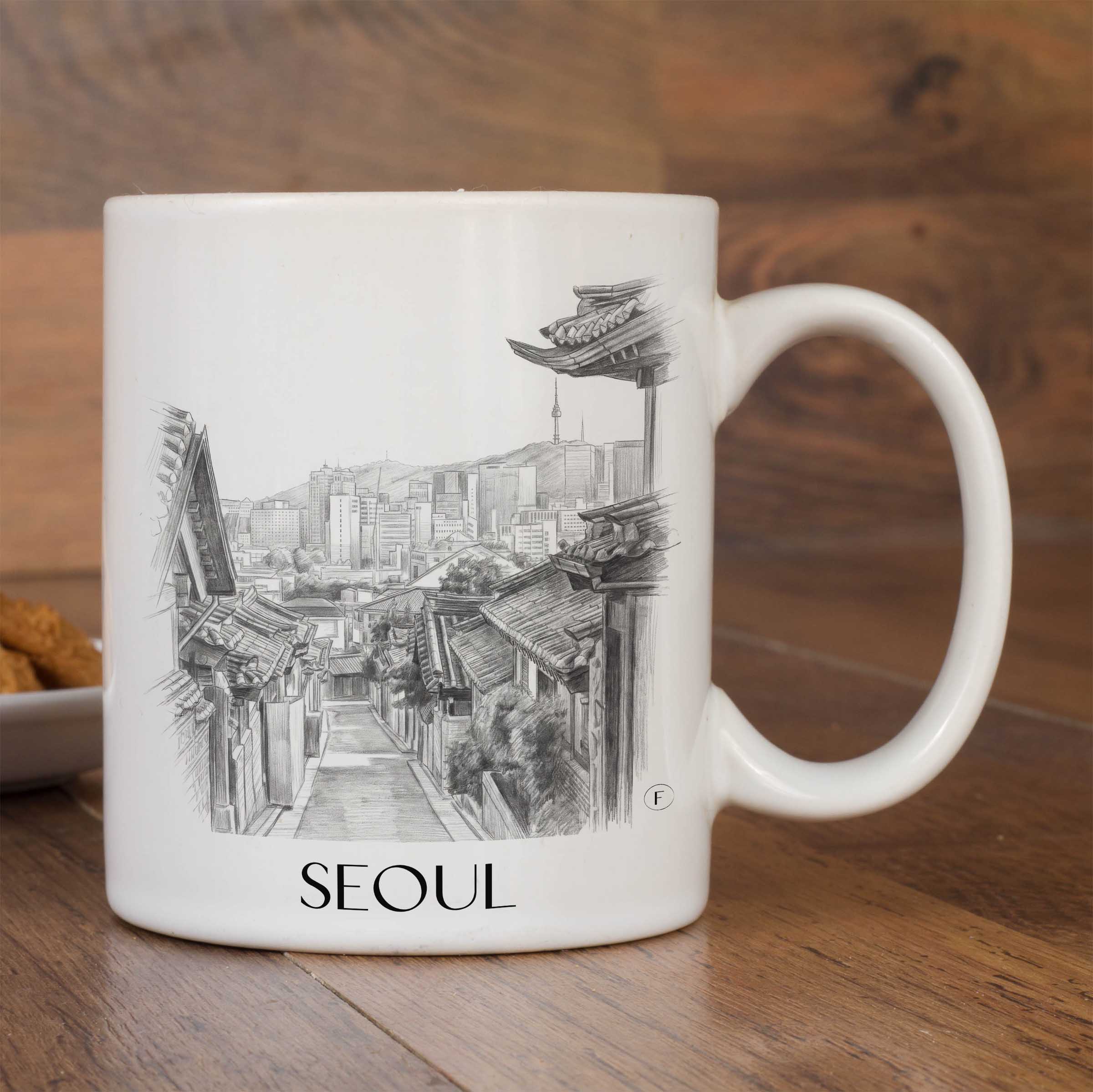 seoul-südkorea-kaffeebecher-bleistift-zeichnung-drawing