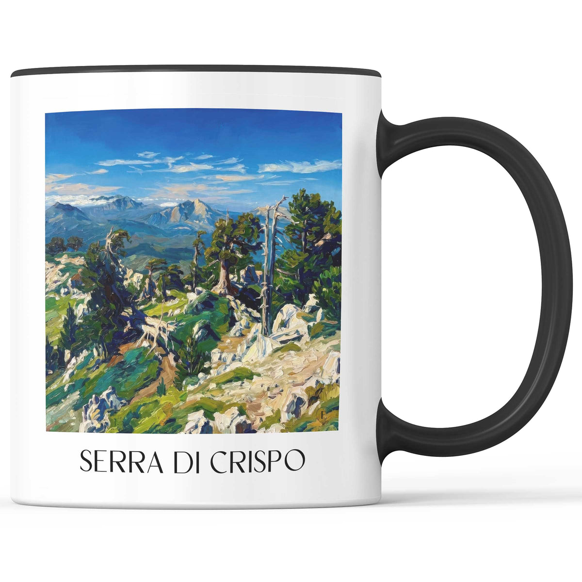 Serra di Crispo Kaffeebecher - Terranova di Pollino - Italien Becher - Kaffeetasse im Ölgemälde Stil - favplace